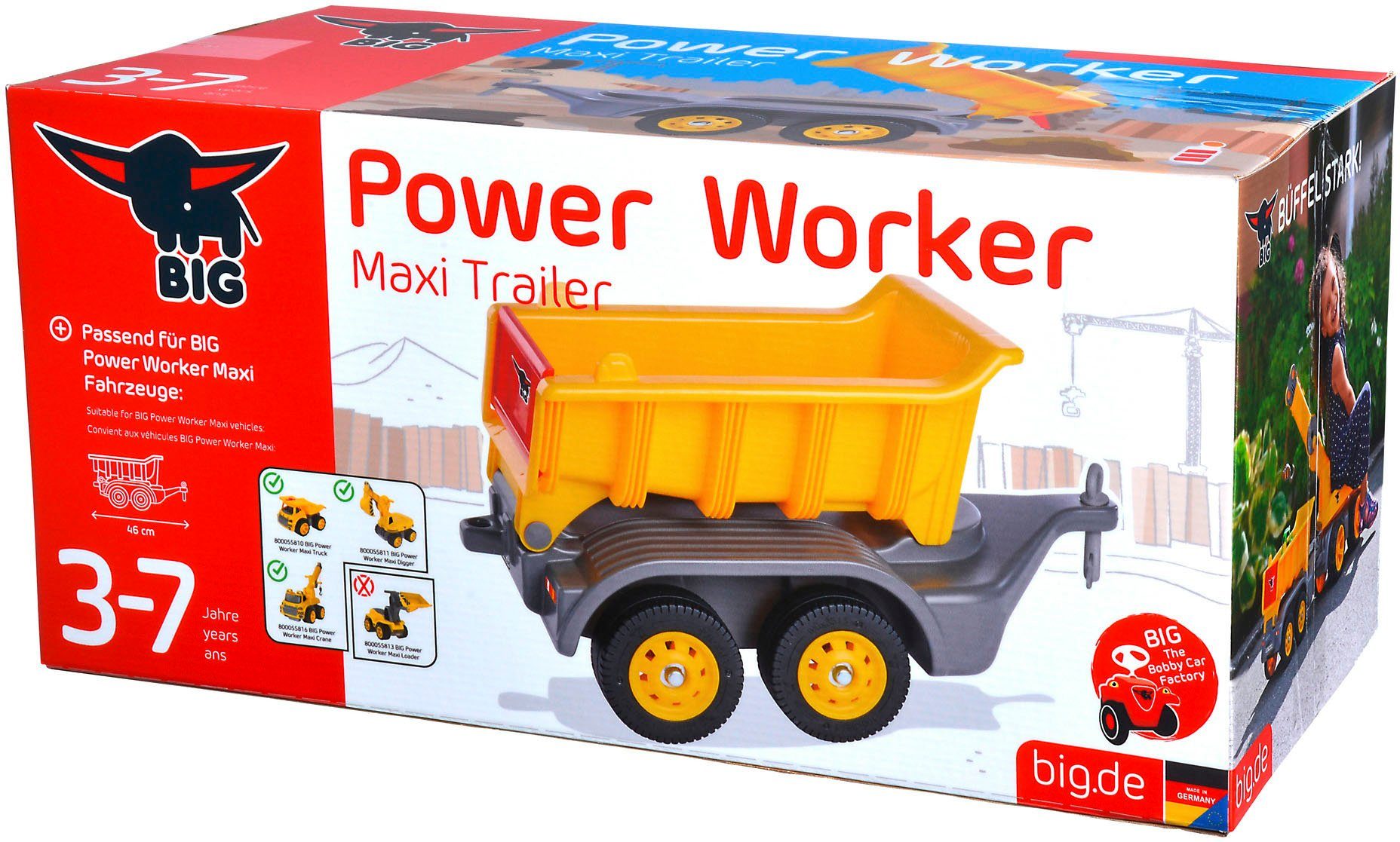 BIG Kindervoertuig-aanhanger BIG Power Worker Maxi Trailer