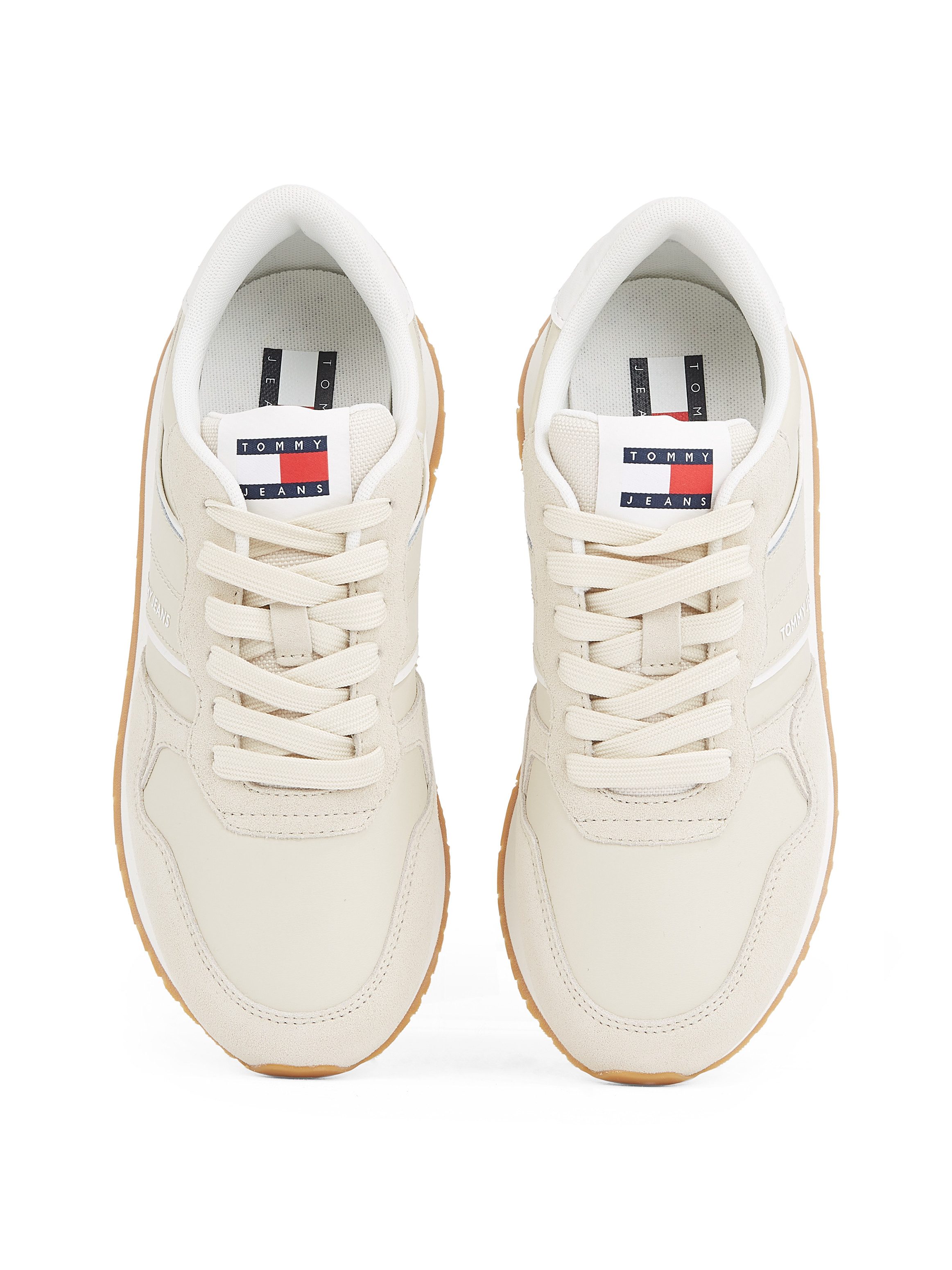 TOMMY JEANS Plateausneakers TJW EVA RETRO RUNNER , vrijetijdsschoen, halfschoen, veterschoen met gepolsterde schacht