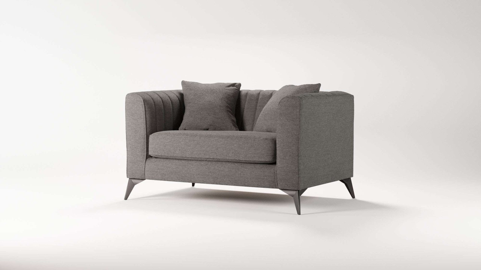 Places of Style Loveseat MATTHEW loungestoel, afmetingen B/D/H: 130/86/74 cm incl. sierkussen, fijne stiksels in de rug, belastbaar tot 200kg