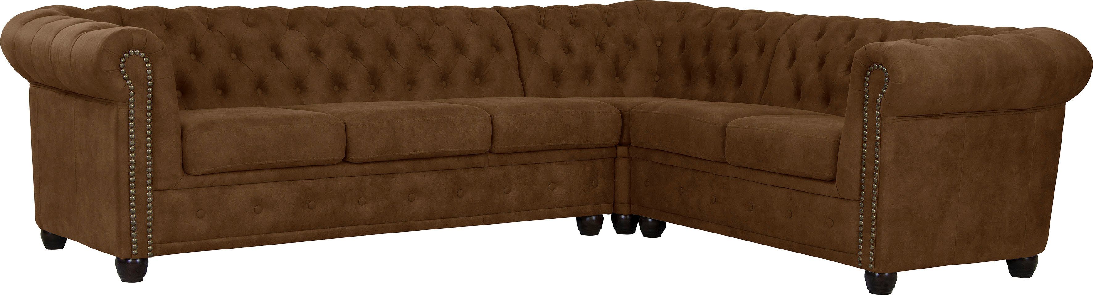 Home affaire Chesterfield-bank Rysum L-vorm Chesterfield-look, lange zijde links of rechts