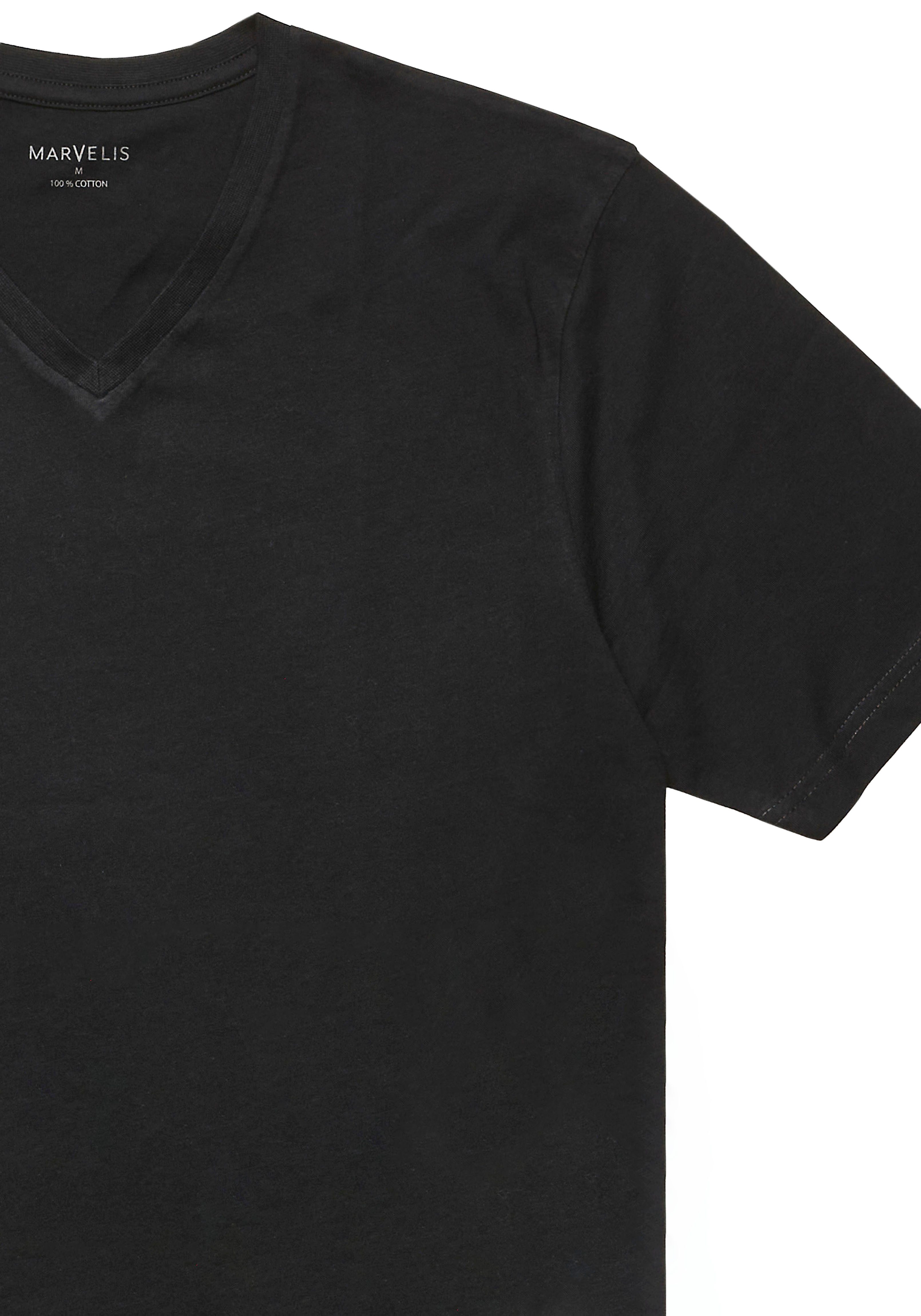 marvelis Shirt met V-hals V-hals, duopack, regular fit, Basic, ondershirt (2-delig)