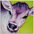 artland print op glas koe pretty betty (1 stuk) groen