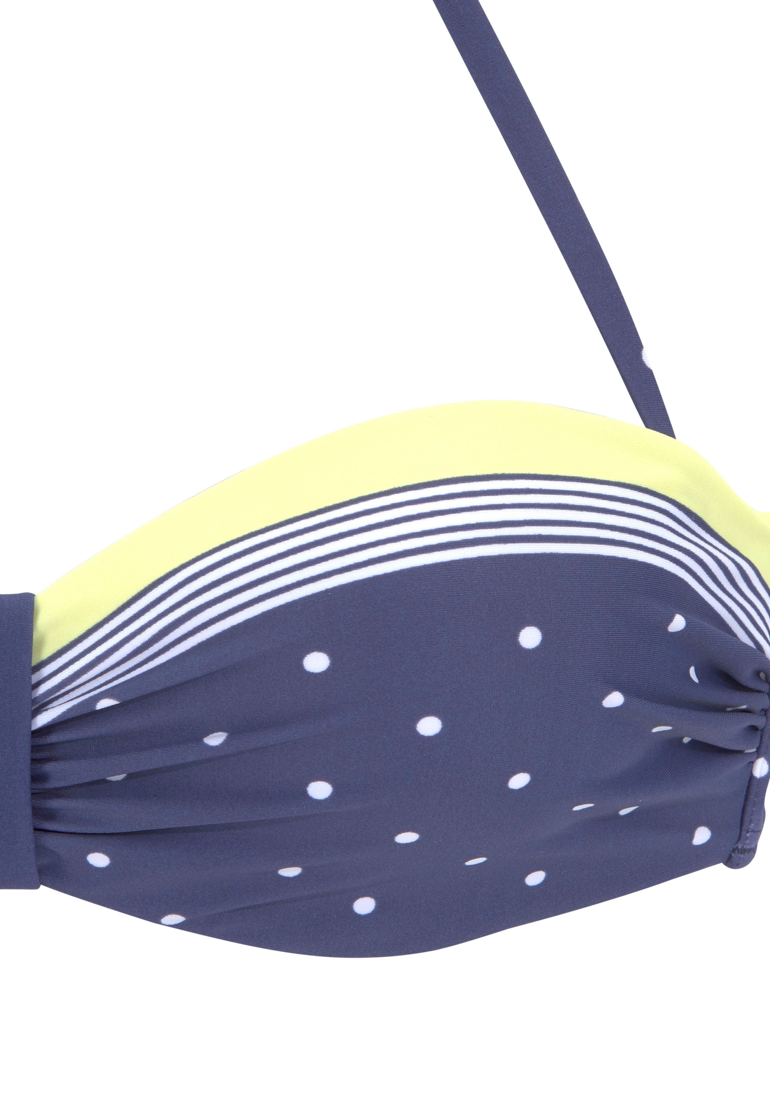 Lascana Beugelbikinitop in bandeaumodel Monri met contrastkleurig detail