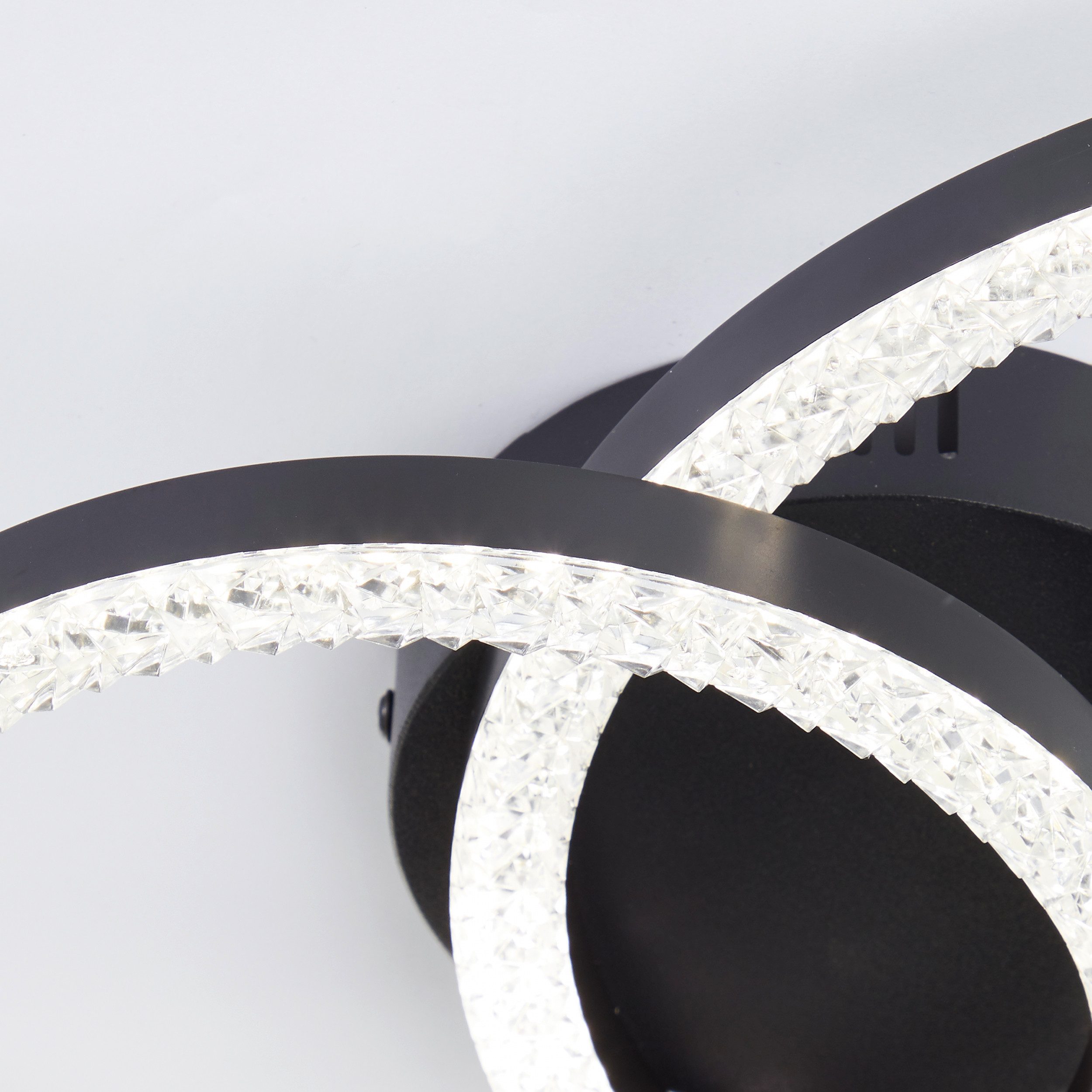 Brilliant Leuchten Led-plafondlamp AURELIA 40 x 30 cm, 2500 lm, 4000 k, draaibaar, kristaloptiek, zwart
