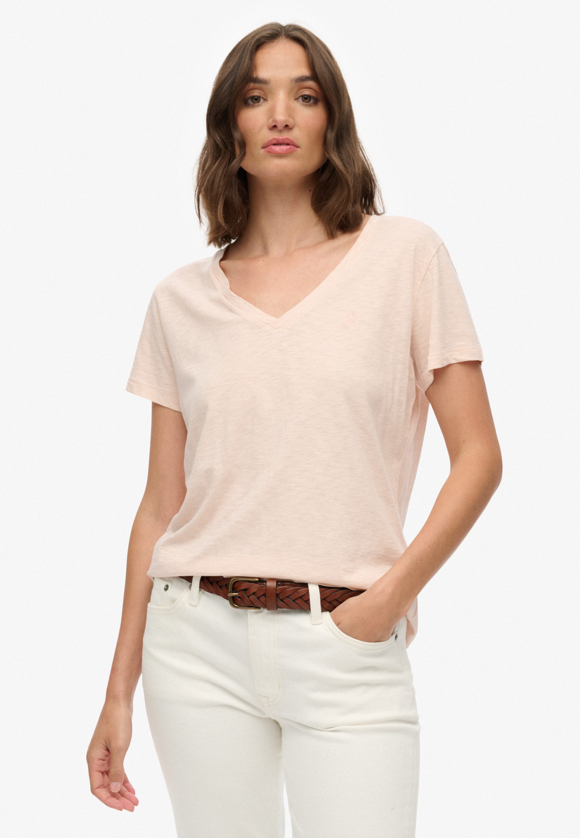 Superdry T-shirt STUDIOS SLUB EMB VEE TEE