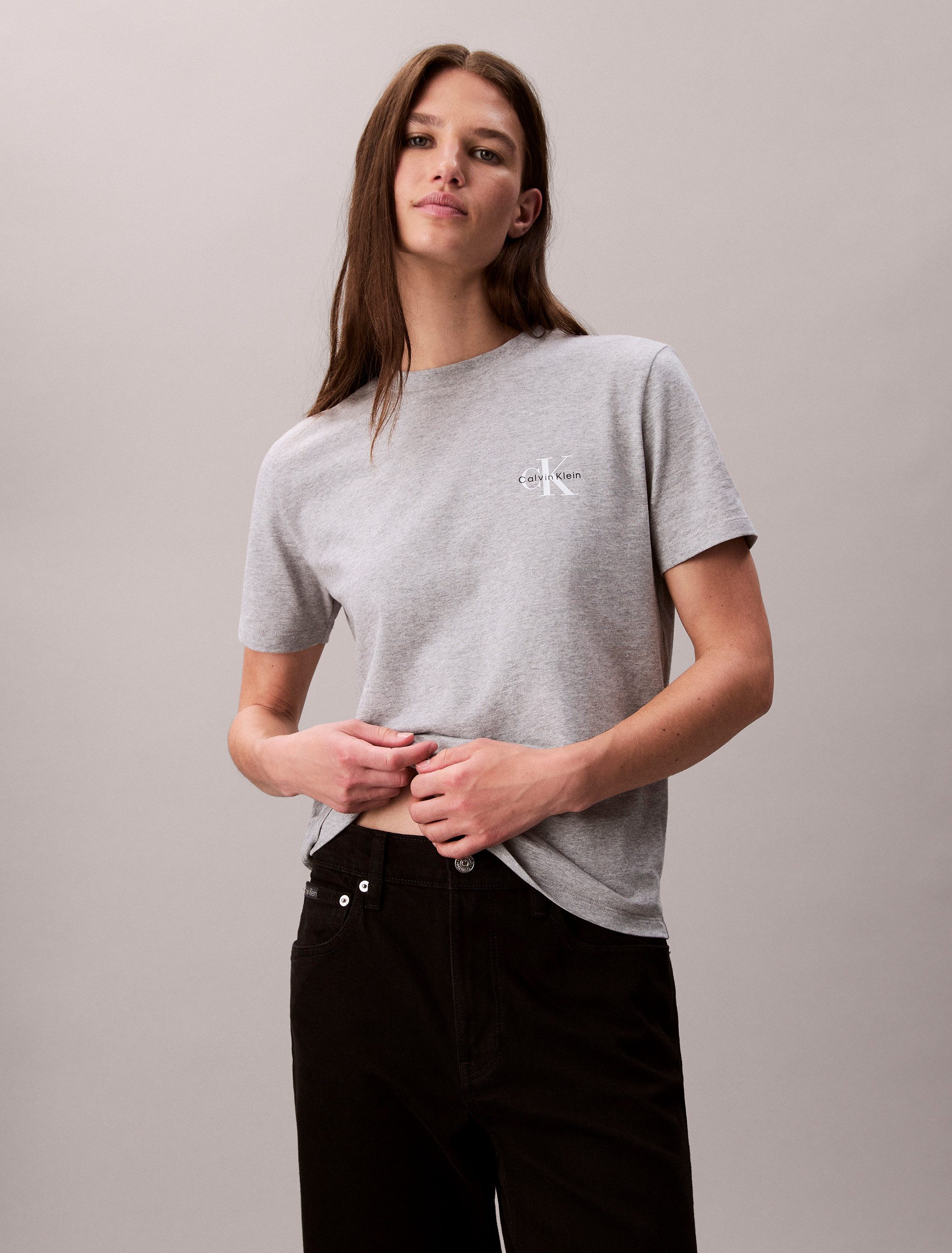 Calvin Klein Shirt met korte mouwen A- Logo VN 2 pack Tee (Set van 2)