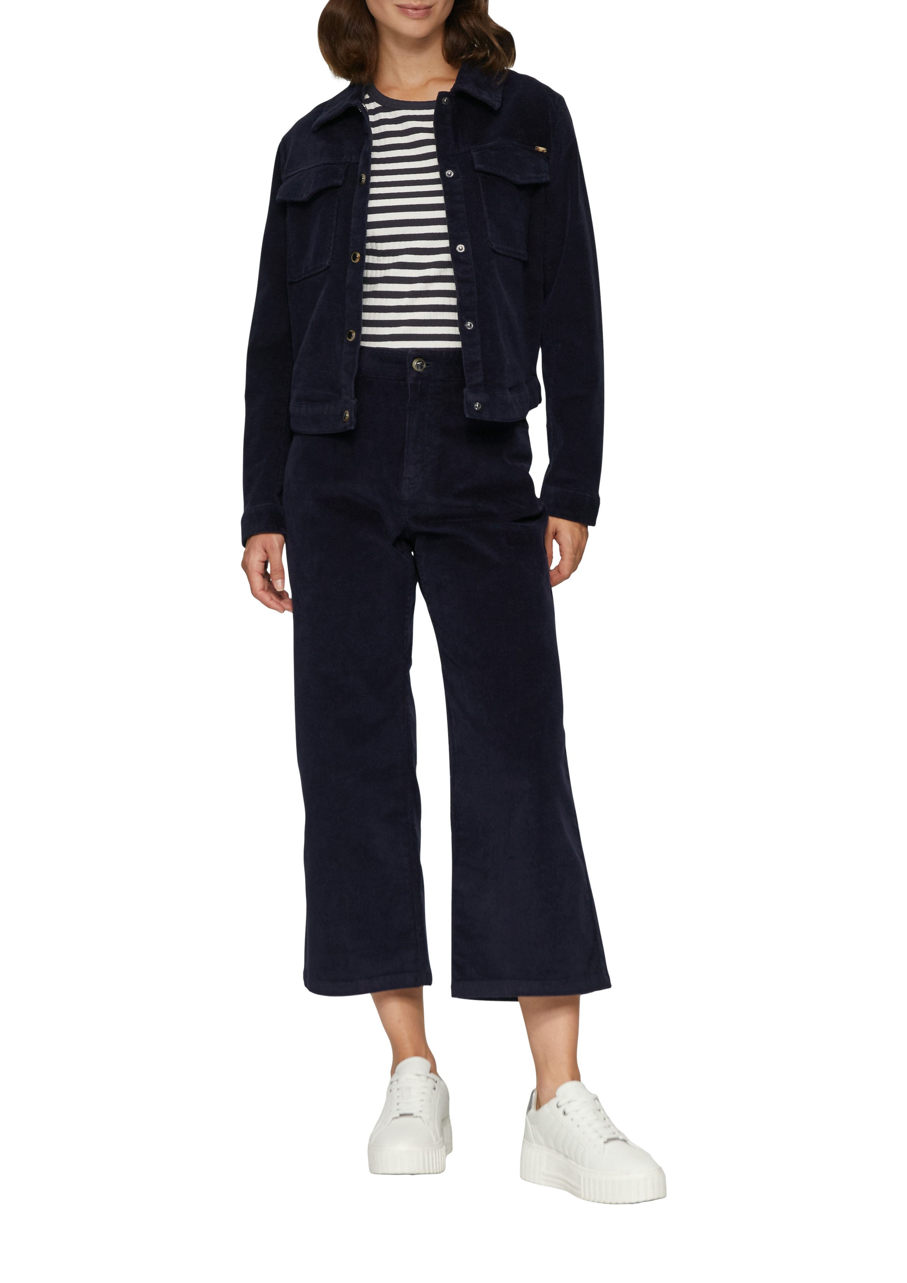 s.Oliver T-shirt halfarm met strepen in riblook