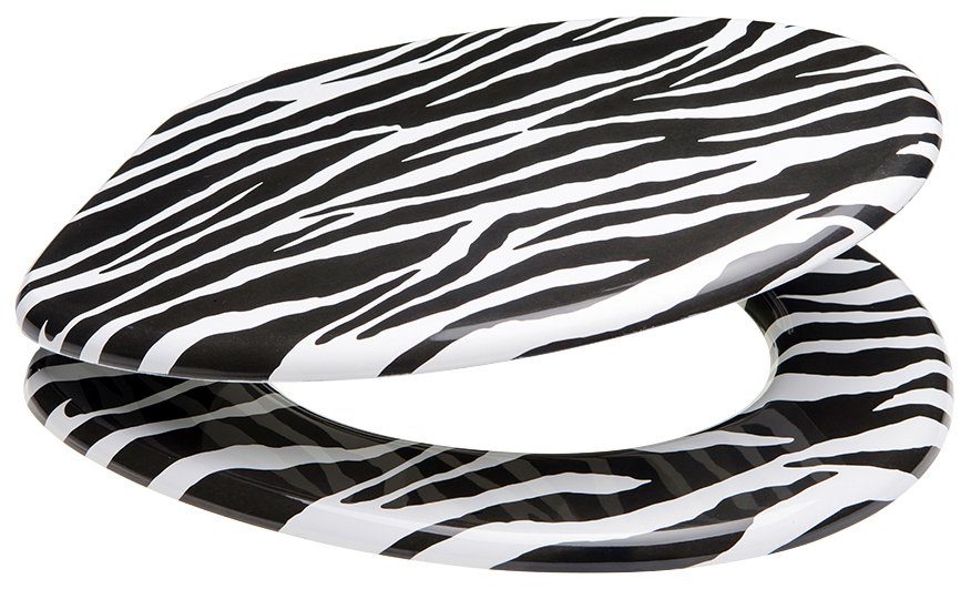 Sanilo Toiletzitting Zebra Look met soft-closemechanisme