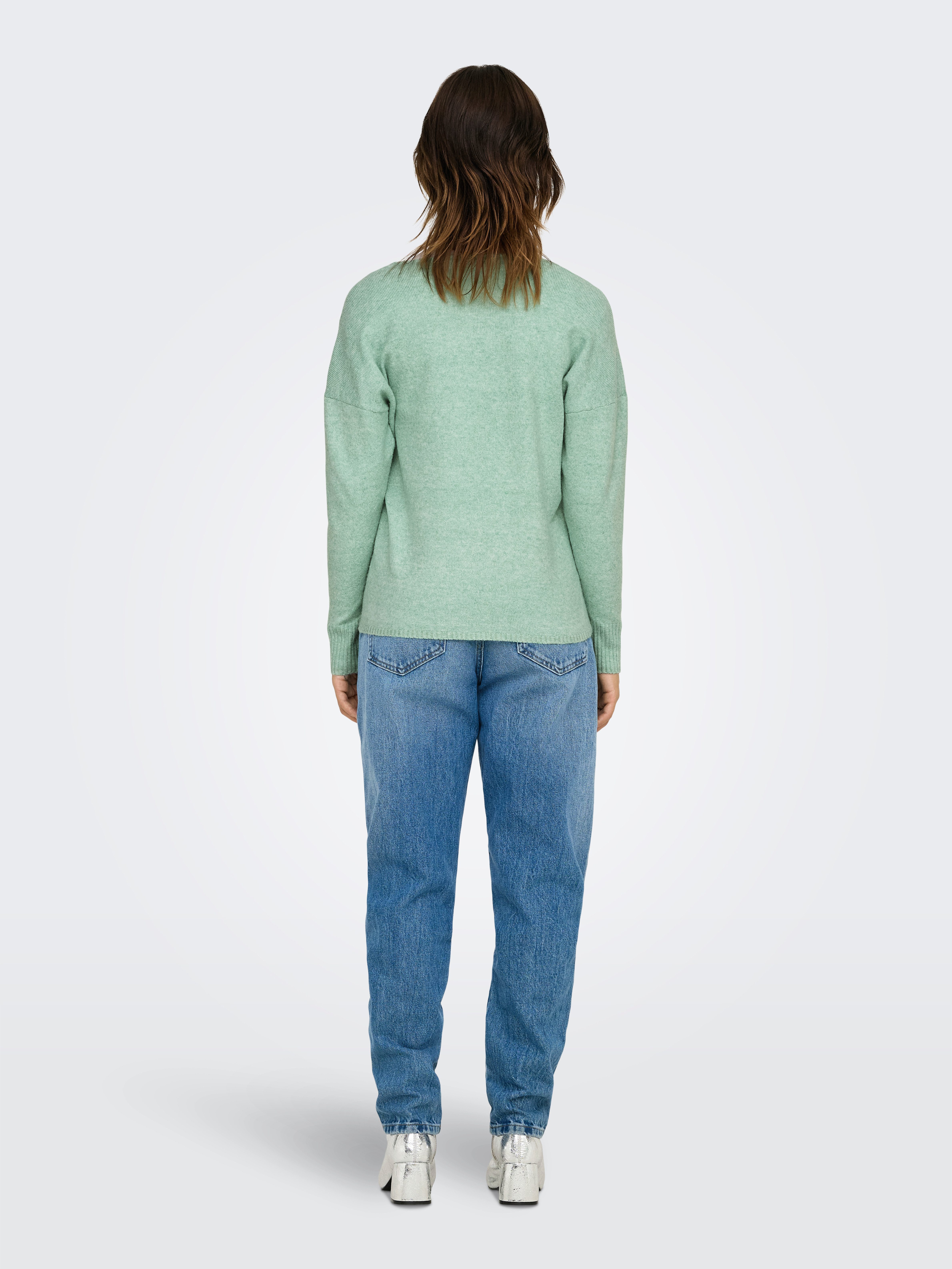 Only Trui met V-hals ONLRICA LIFE L S V-NECK PULLO KNT NOOS