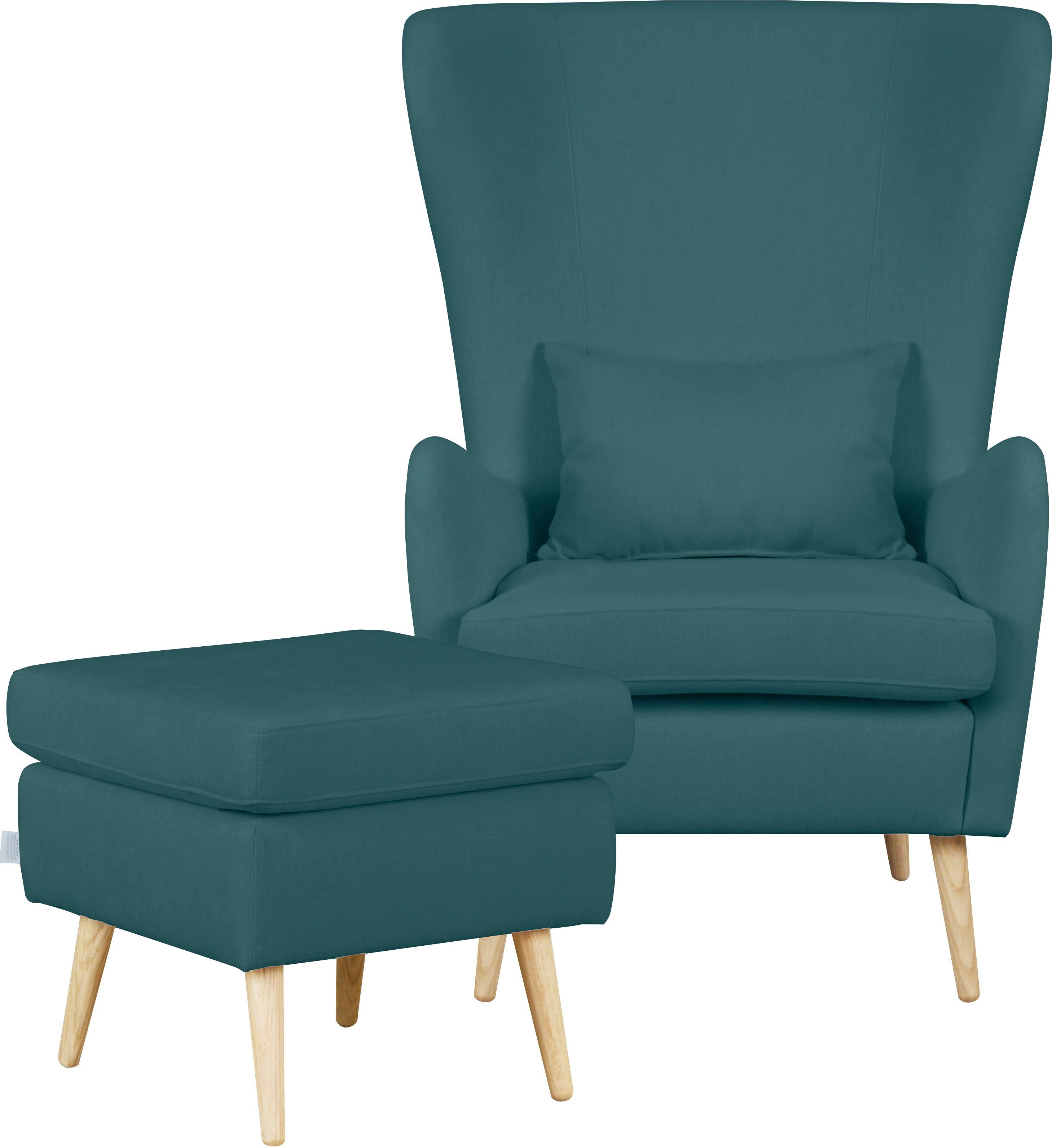 Guido Maria Kretschmer Home&Living Fauteuil Sallito incl. hocker, de kleinere versie van "salla", in 6 stofkwaliteiten, fauteuil bxdxh: 76x85x109 cm, bekleding ook in luxe-microvez