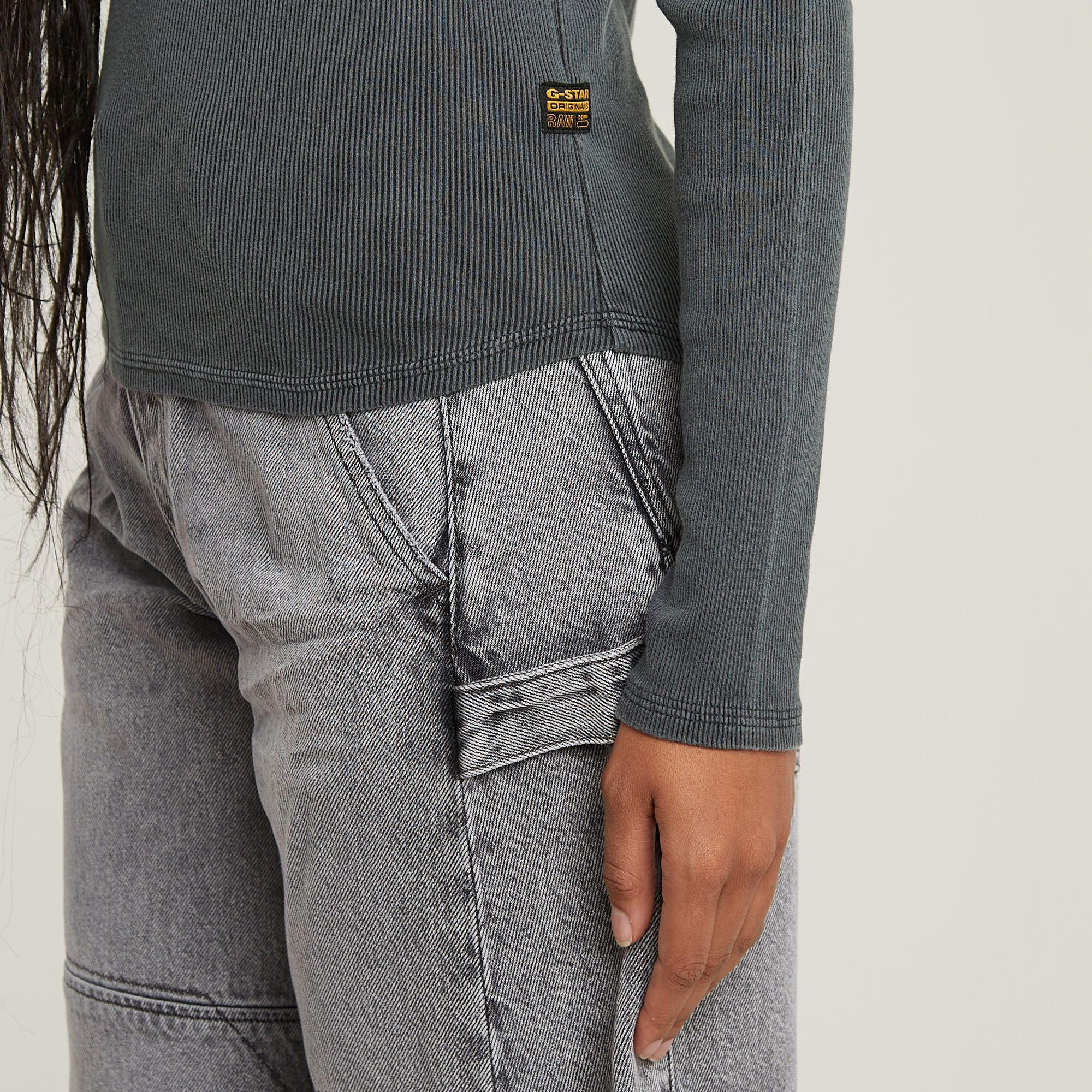 G-Star RAW Shirt met lange mouwen Deep v slim met knoopsluiting