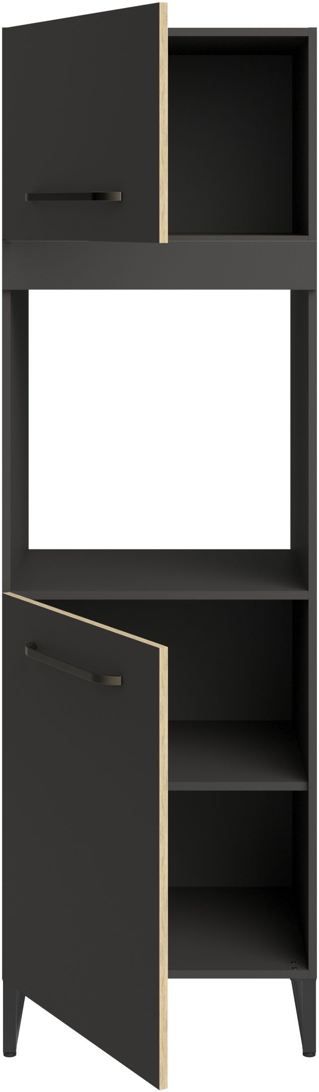 Parisot Kastenset Wave 1, Keuken kast, buffetset, keuken Deuren met softclose functie, werkblad van eiken - gefineerd (set, 9 stuks)