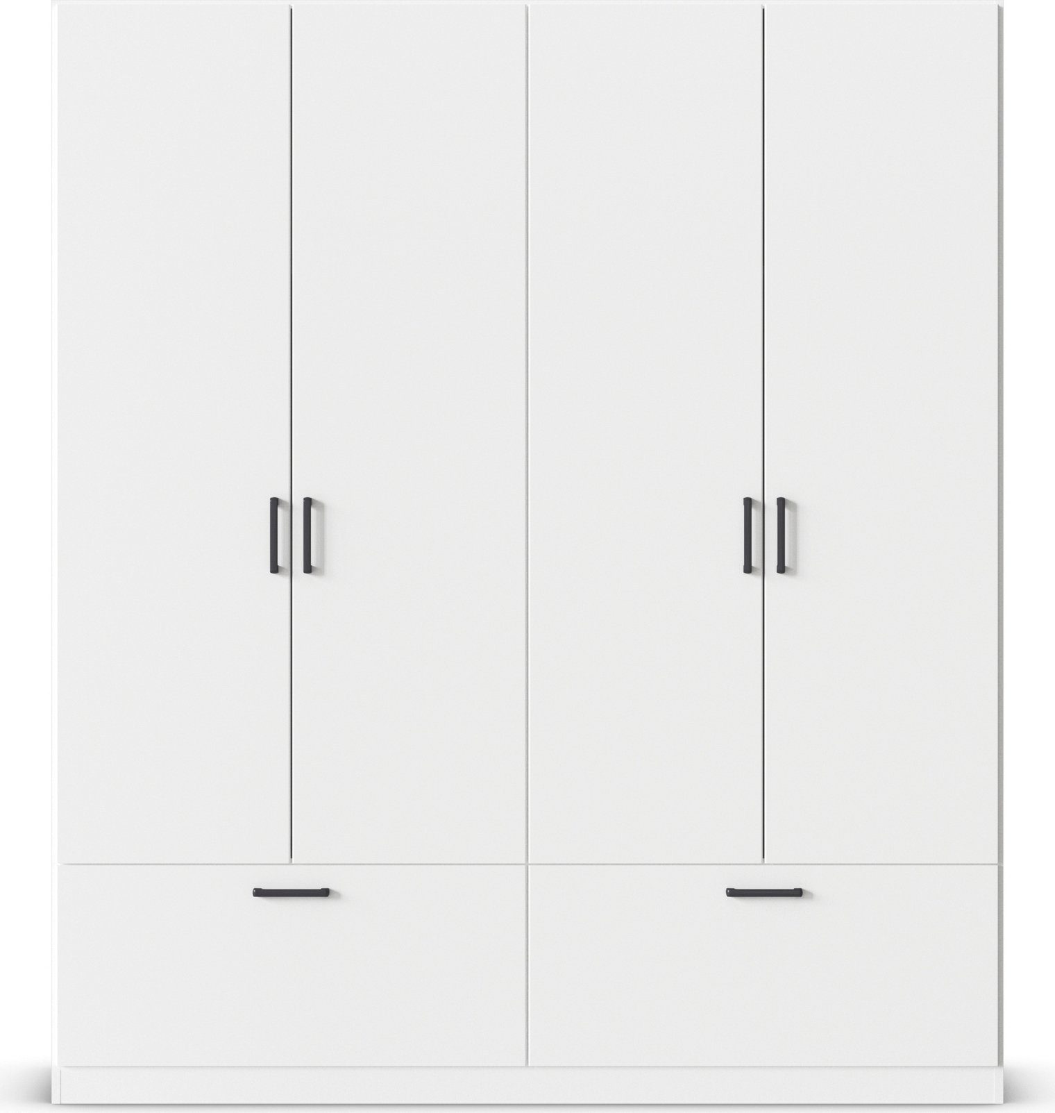 rauch Draaideurkast Kledingkast kast garderobe waskast BARI met lades en moderne greep in grijs metallic made in germany