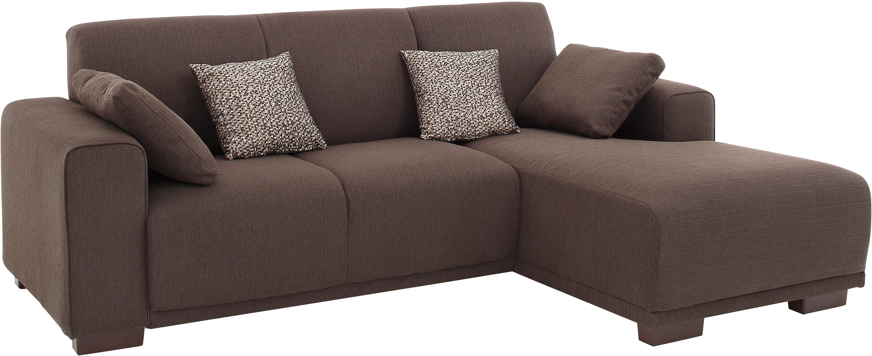 Home affaire Hoekbank BORNHOLM L-vorm met chaise longue, afmetingen B/D/H: 234/162/85 cm Recamiere links of rechts bestelbaar, golfvering, inclusief 2 kussens
