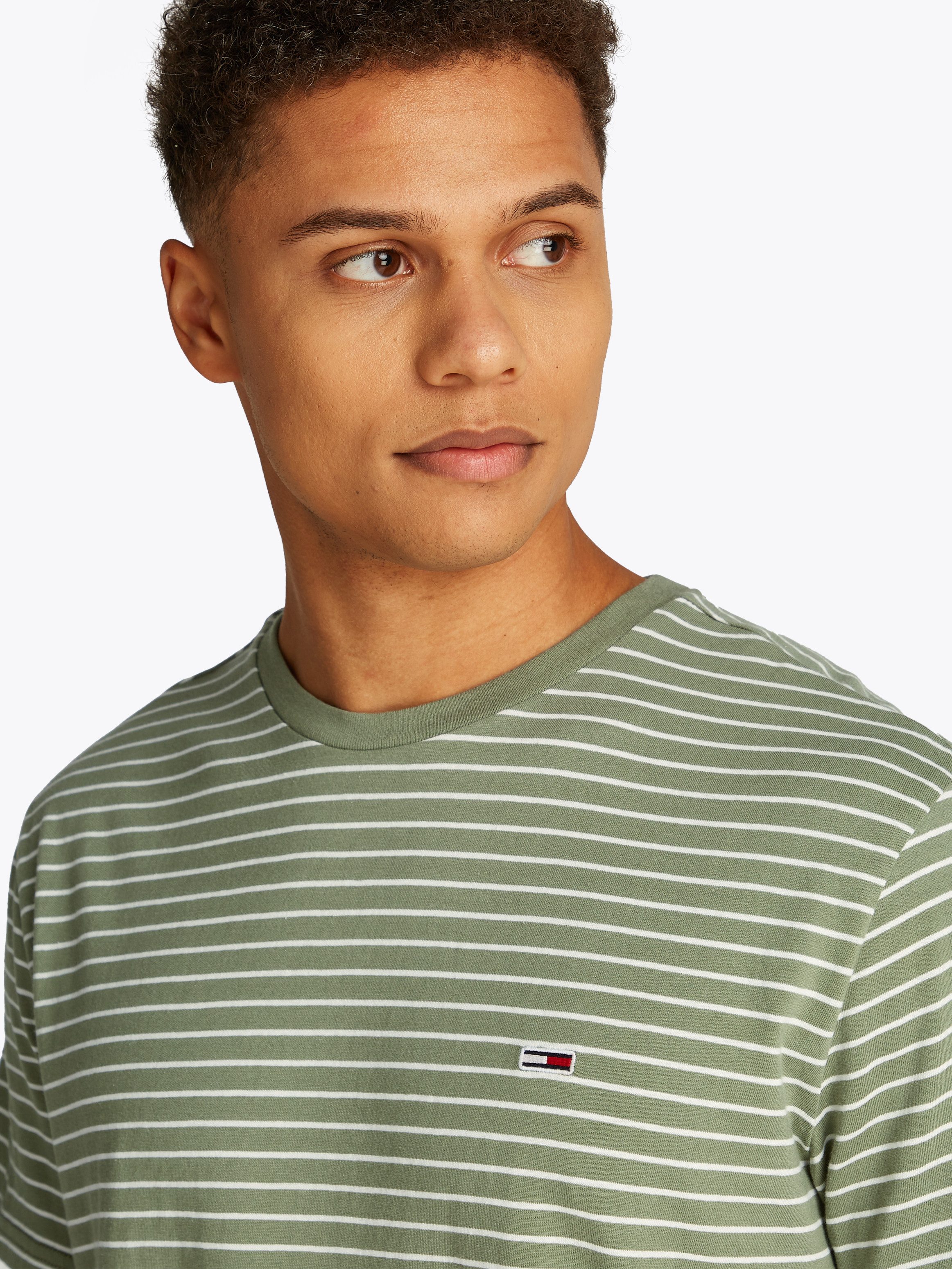 TOMMY JEANS Shirt met ronde hals TJM SLIM STRIPE TEE
