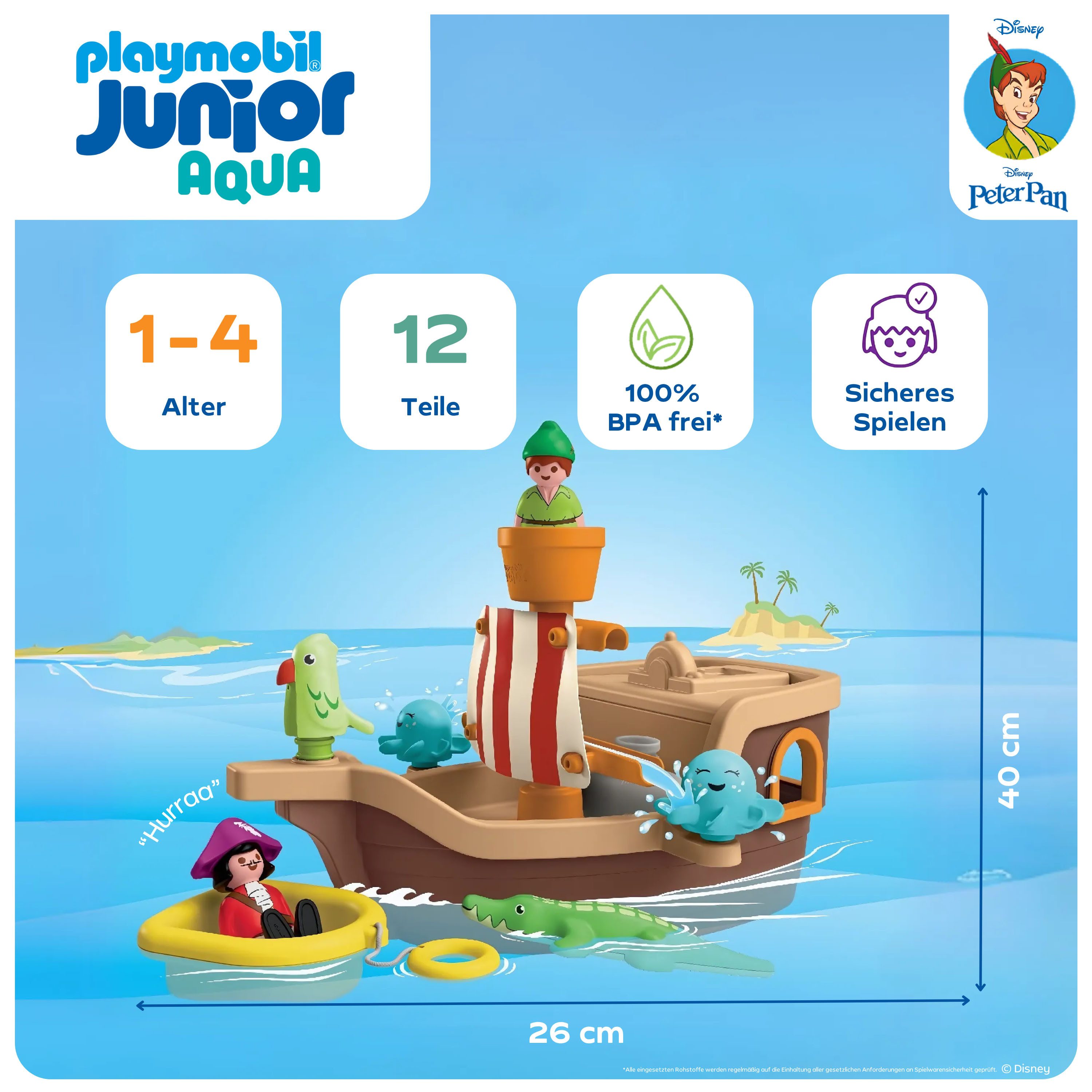 Playmobil® Constructie-speelset Peter Pans Piratenschip met Waterspuitplezier (71769), JUNIOR & Disney (12-delig)