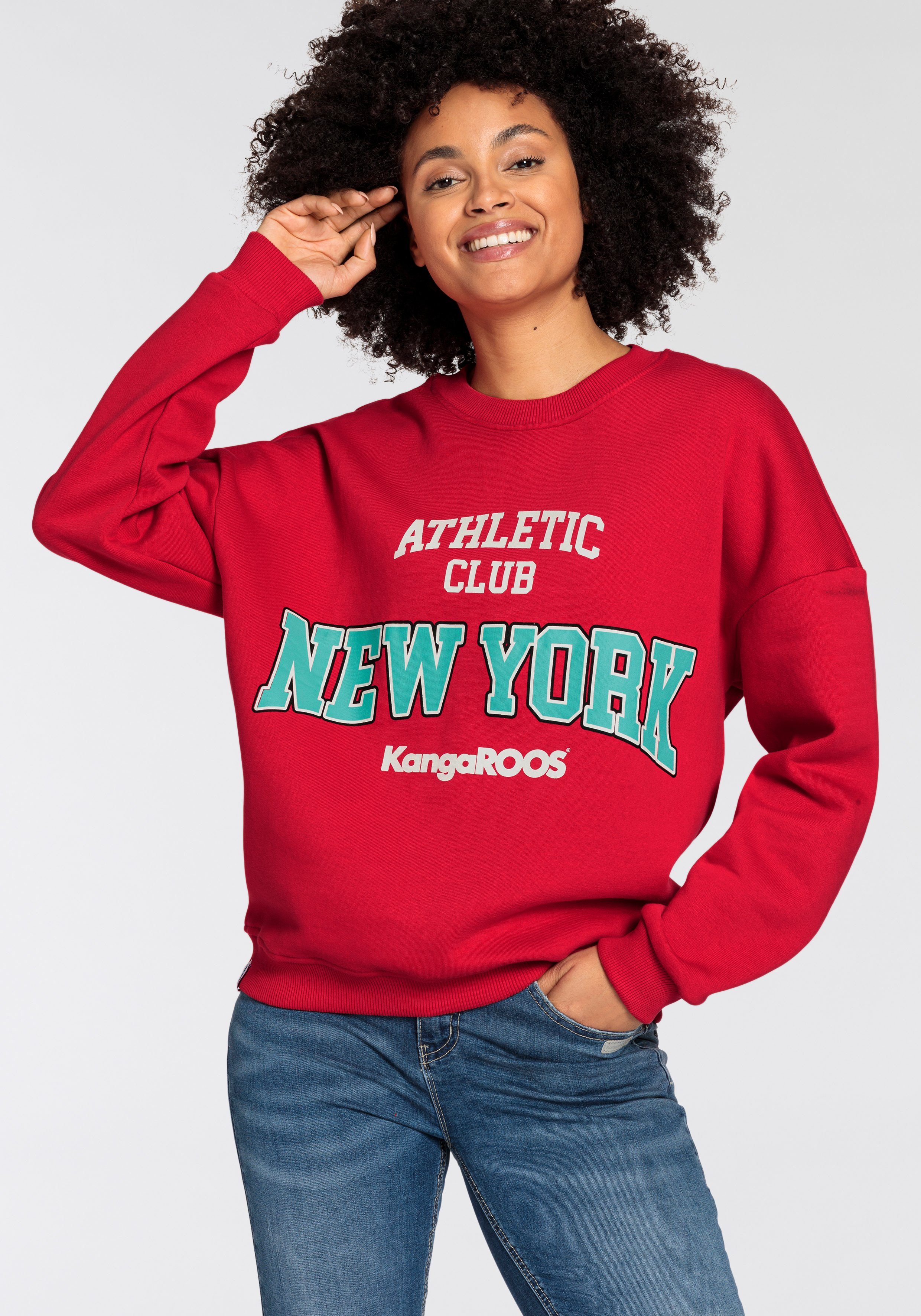 KangaROOS Sweatshirt met groot logo in college-stijl