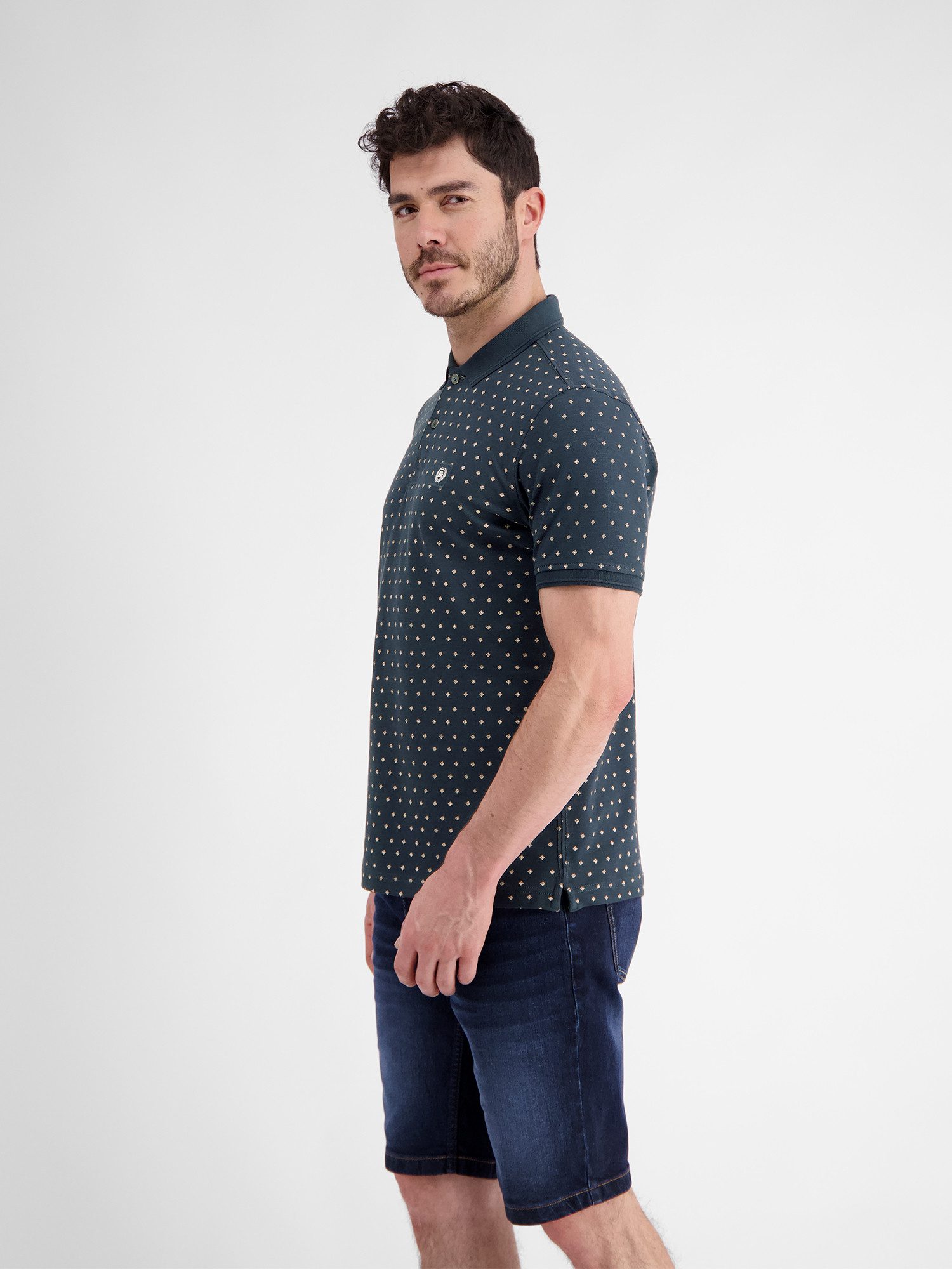 Lerros Poloshirt LERROS poloshirt met stippenprint