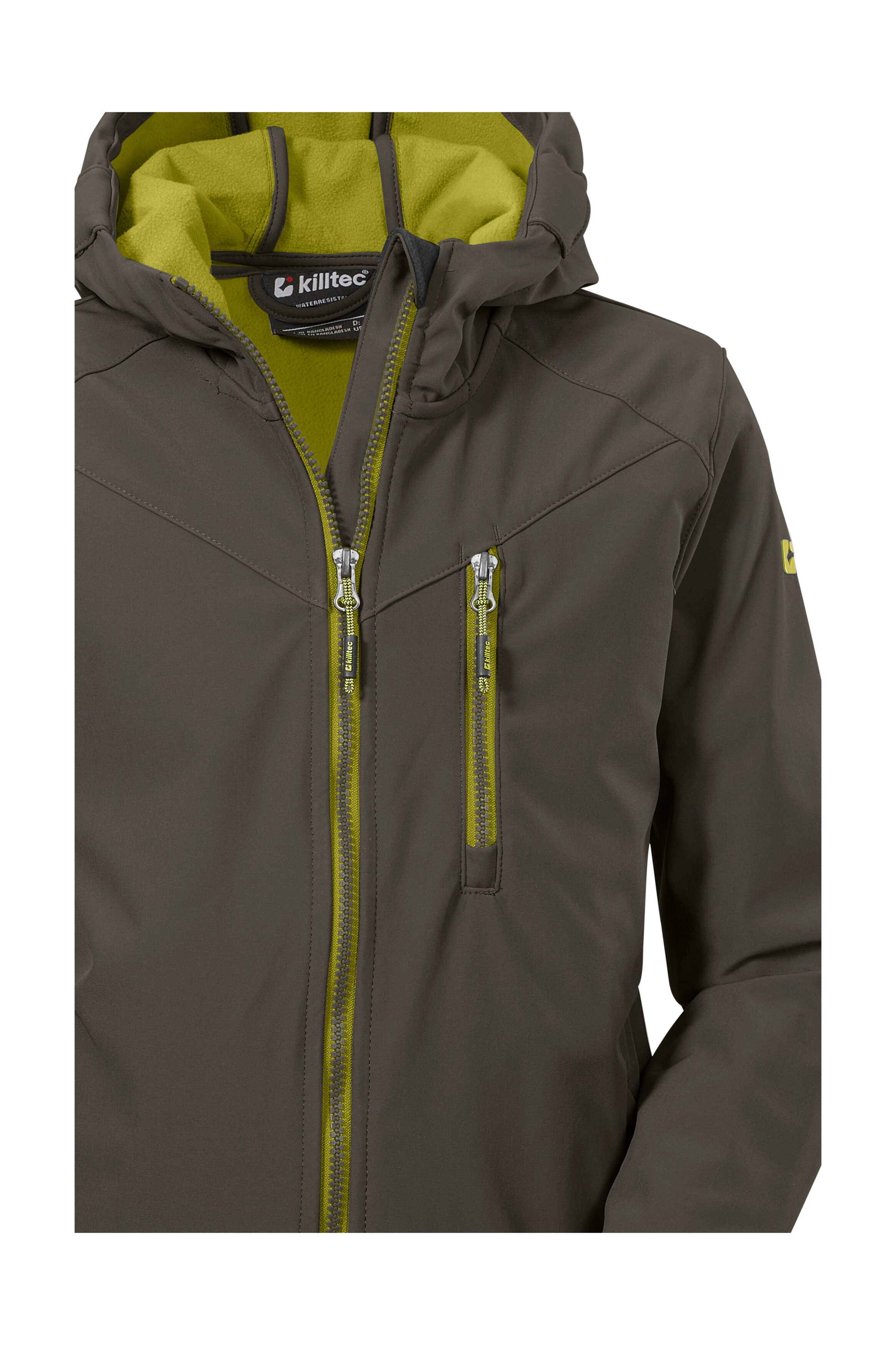 Killtec Softshell-jack Boys softshell-jack Waterafstotende softshelljack met capuchon, fleece en PFAs-vrij