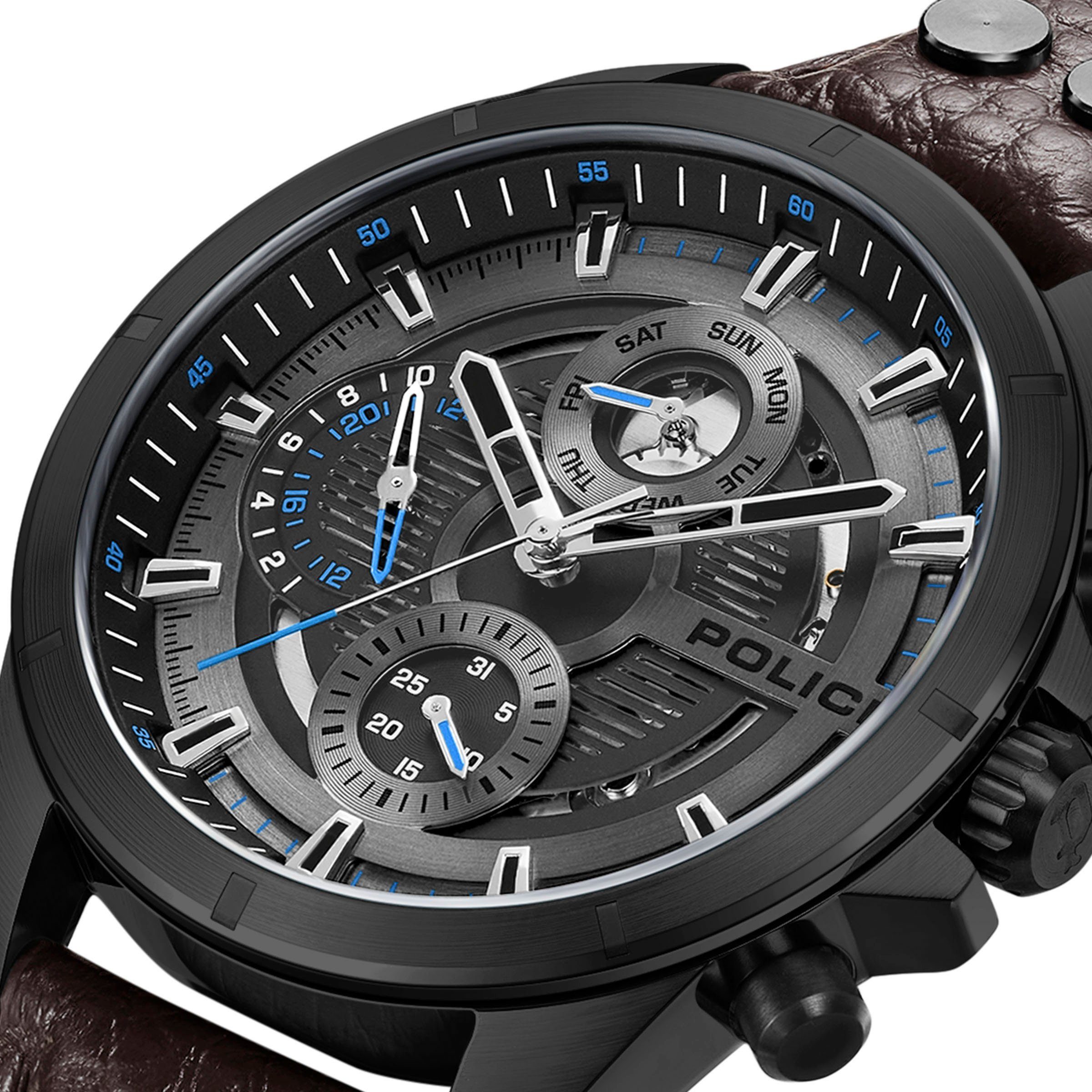 Police Multifunctioneel horloge MALAWI Horloge, quartzhorloge, herenhorloge, datum