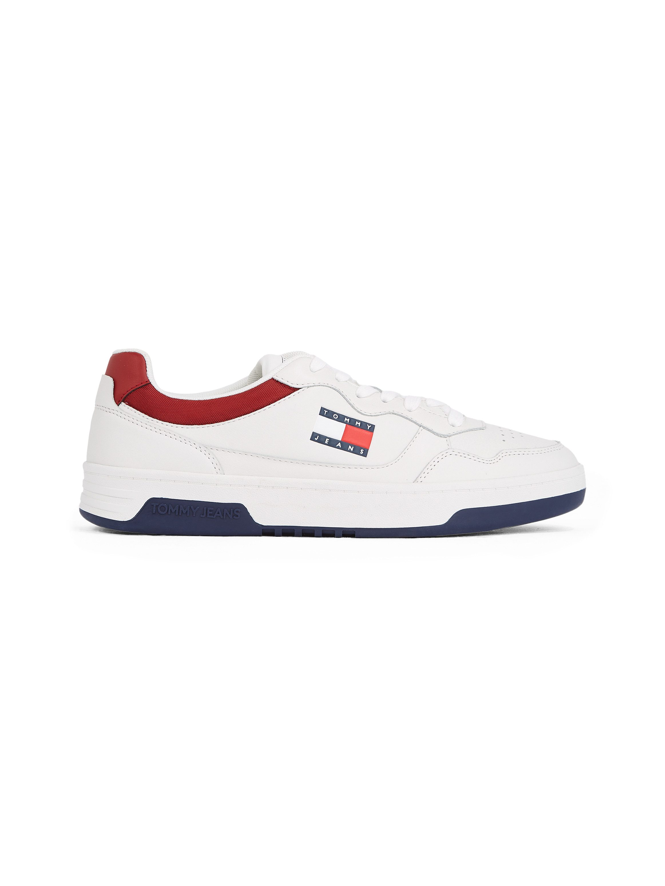 TOMMY JEANS Plateausneakers (NEW) TJM CUPSOLE LEATHER ESS , vrijetijdsschoen, lage schoen, veterschoen in basket-look