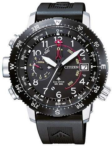 Citizen Solarhorloge Promaster Altichron Horloge, herenhorloge, tot 20 bar waterdicht, datum, glow-in-the-dark wijzers