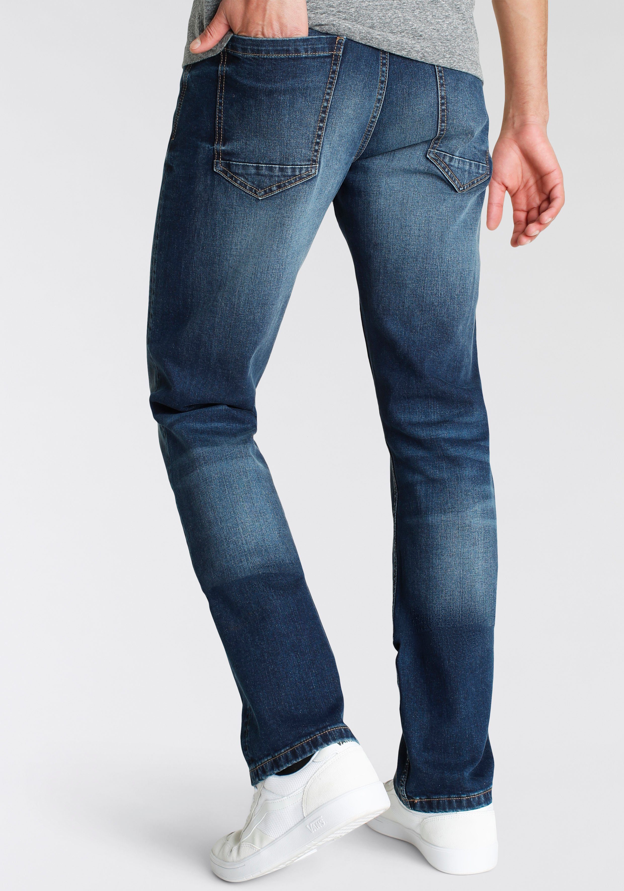 AJC Straight jeans rechtes gesneden, used-look-wassing, lage taille