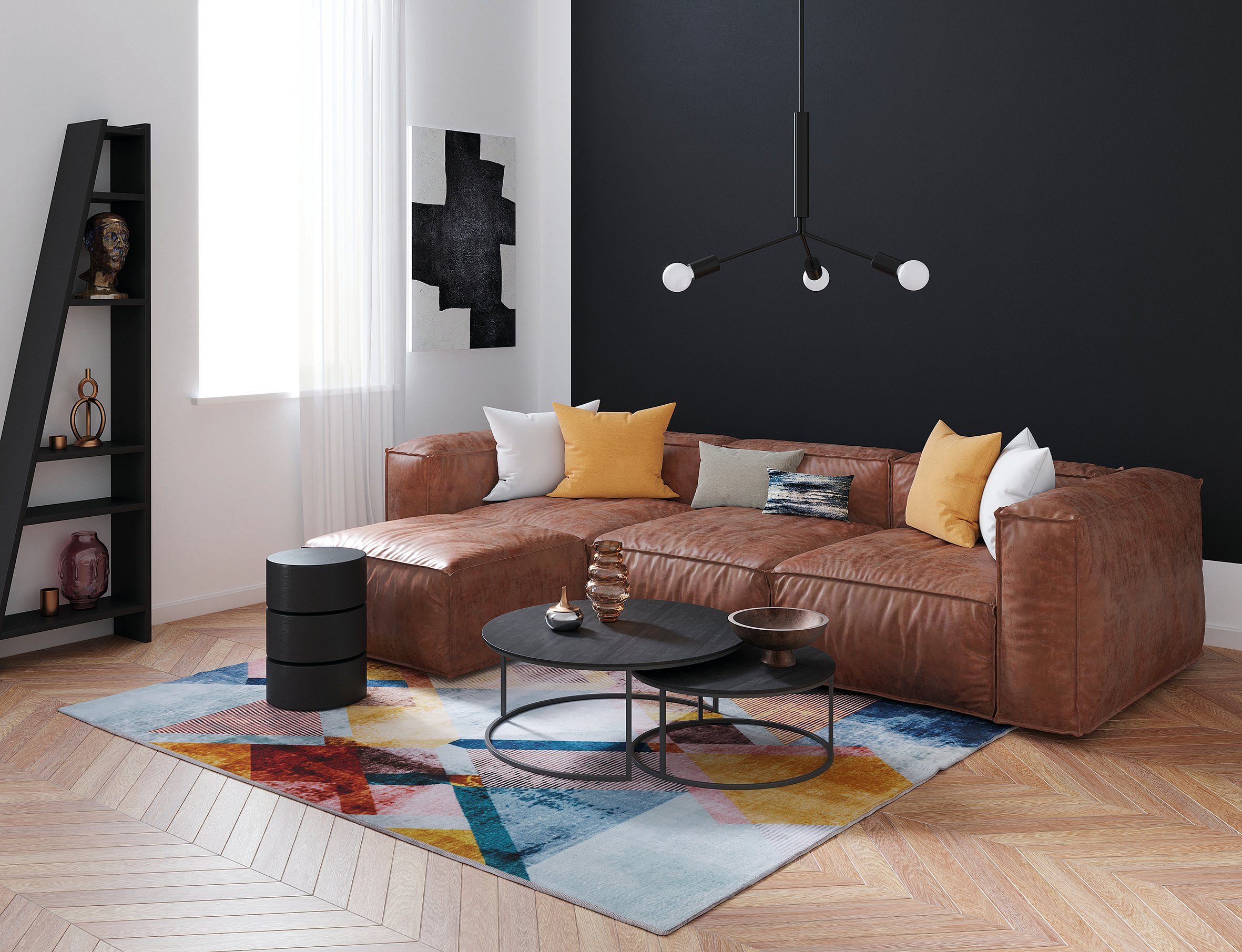 Gino Falcone Vloerkleed Rachele GF-088 Korte pool, modern design, ideaal in de woonkamer & slaapkamer