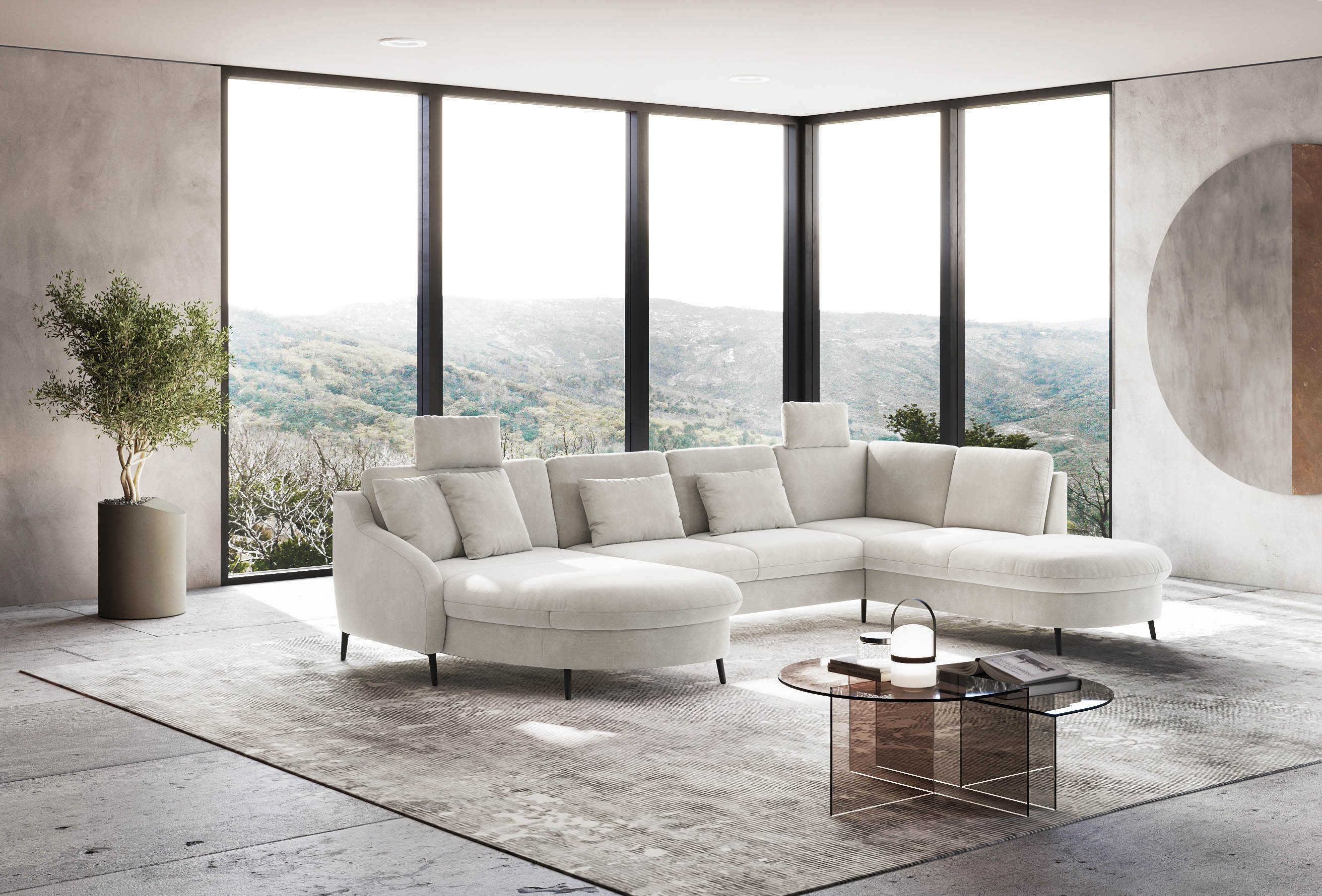 sit&more Zithoek Soul U-model optioneel met bed en bedlade