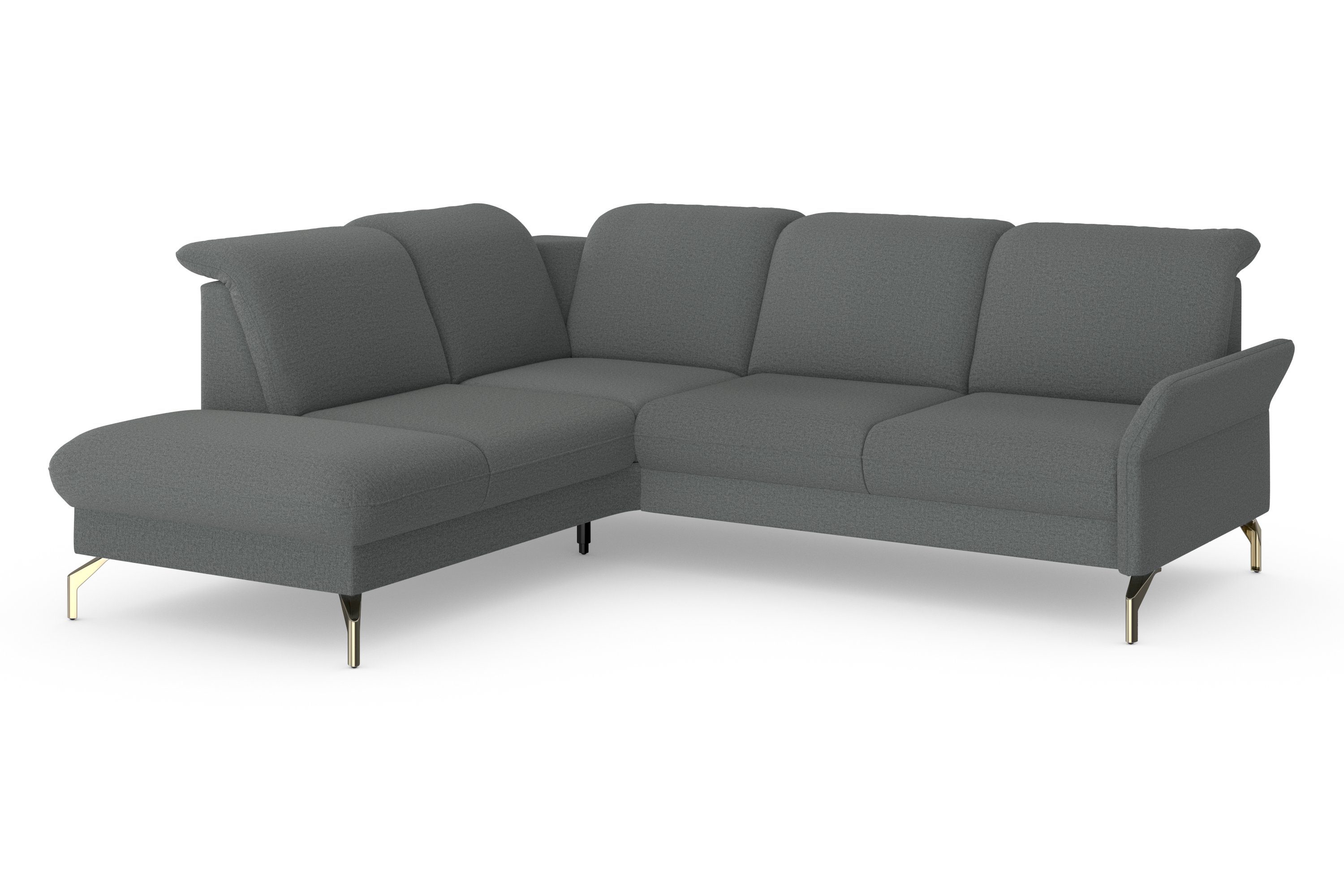 sit&more Hoekbank Fashion L-vorm naar keuze met verstelbare hoofdsteun, uittrekzitting, motorisch, nikkel poten