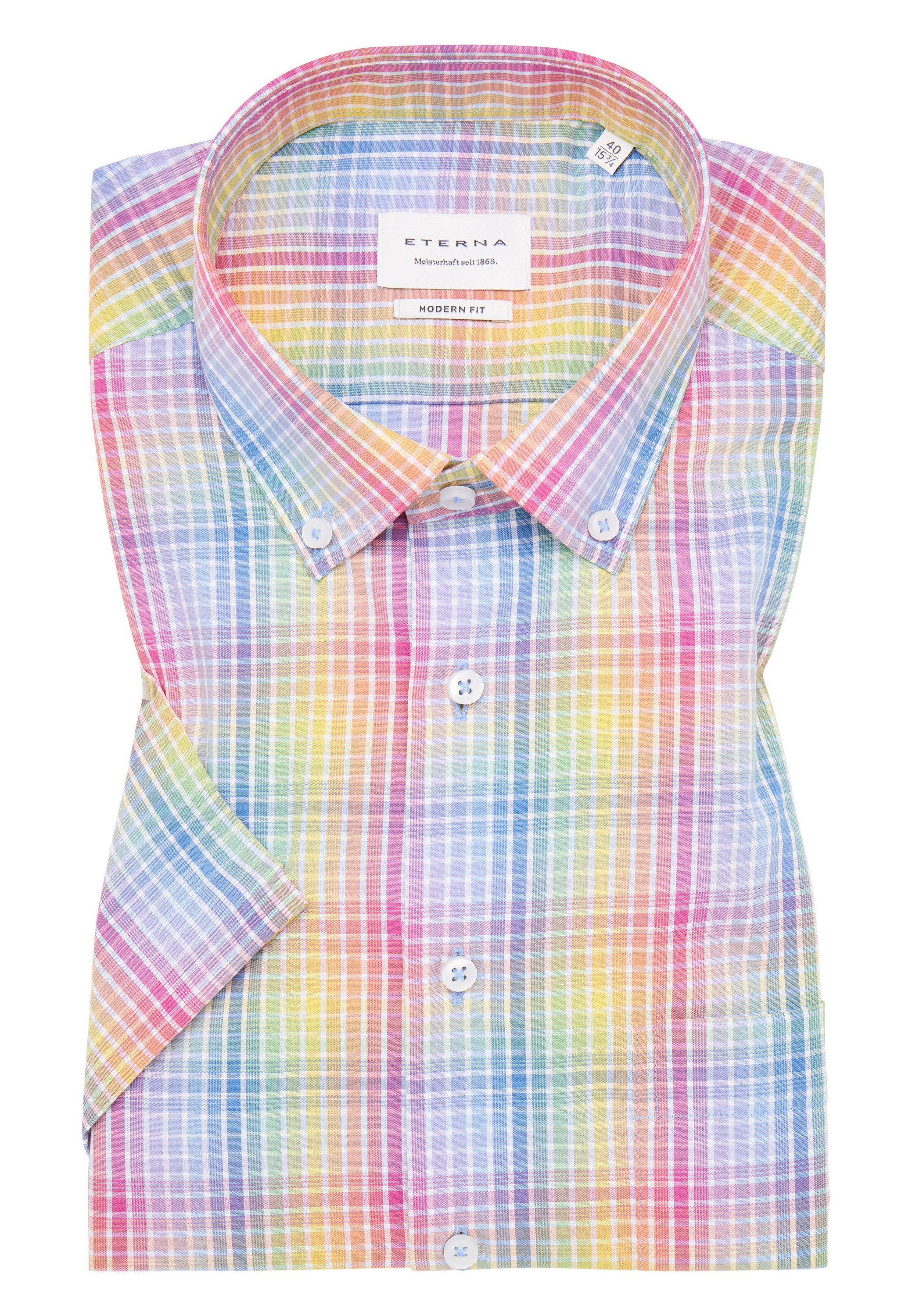 Eterna Overhemd met korte mouwen MODERN FIT NON IRON (strijkvrij)