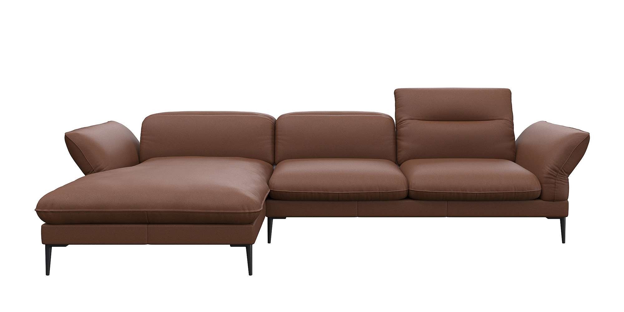 FLEXLUX Hoekbank Salino, functionele bank met recamiere, relaxbank, hoekbank Bank met arm- en hoofdeinde verstellingen, koudschuim & staalgolven