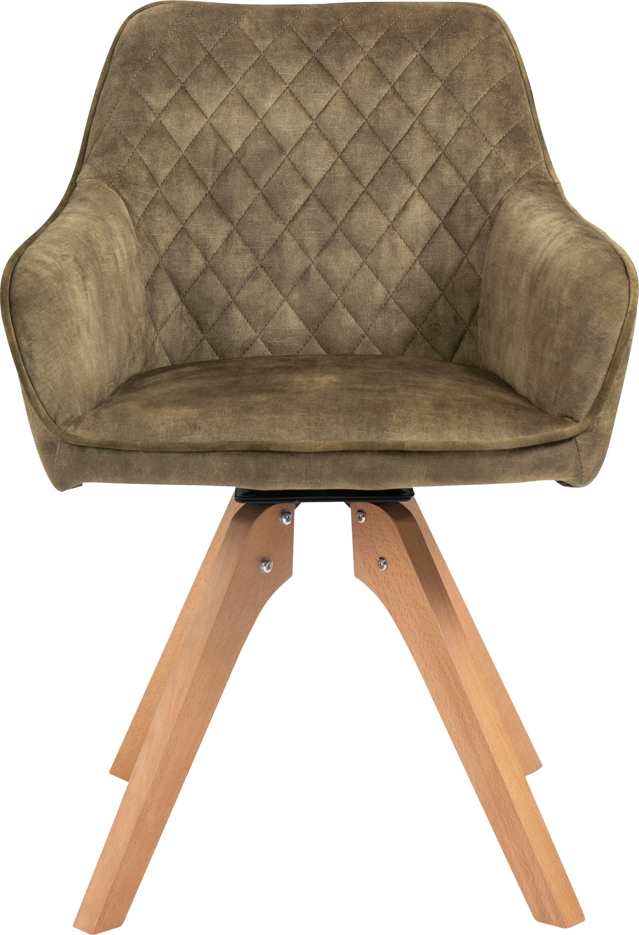 SalesFever Eethoek (5-delig), tafelbreedte 180 cm, stoelen 180° draaibaar, met fluweel