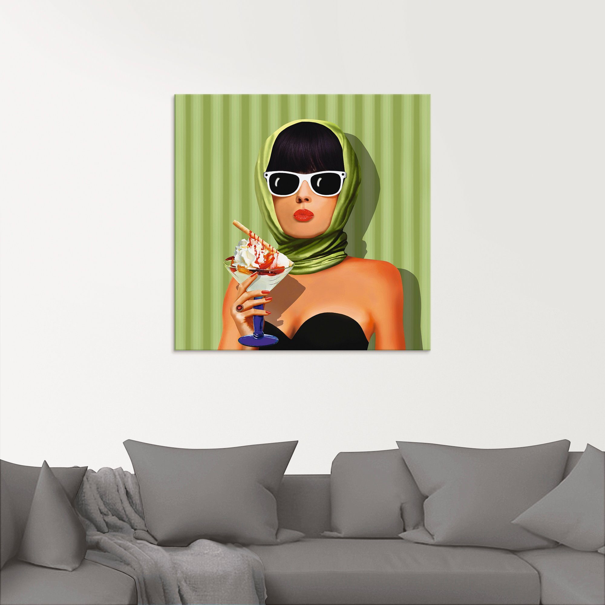 Artland Print op glas Zomerliefde, zomer, zon en ijs