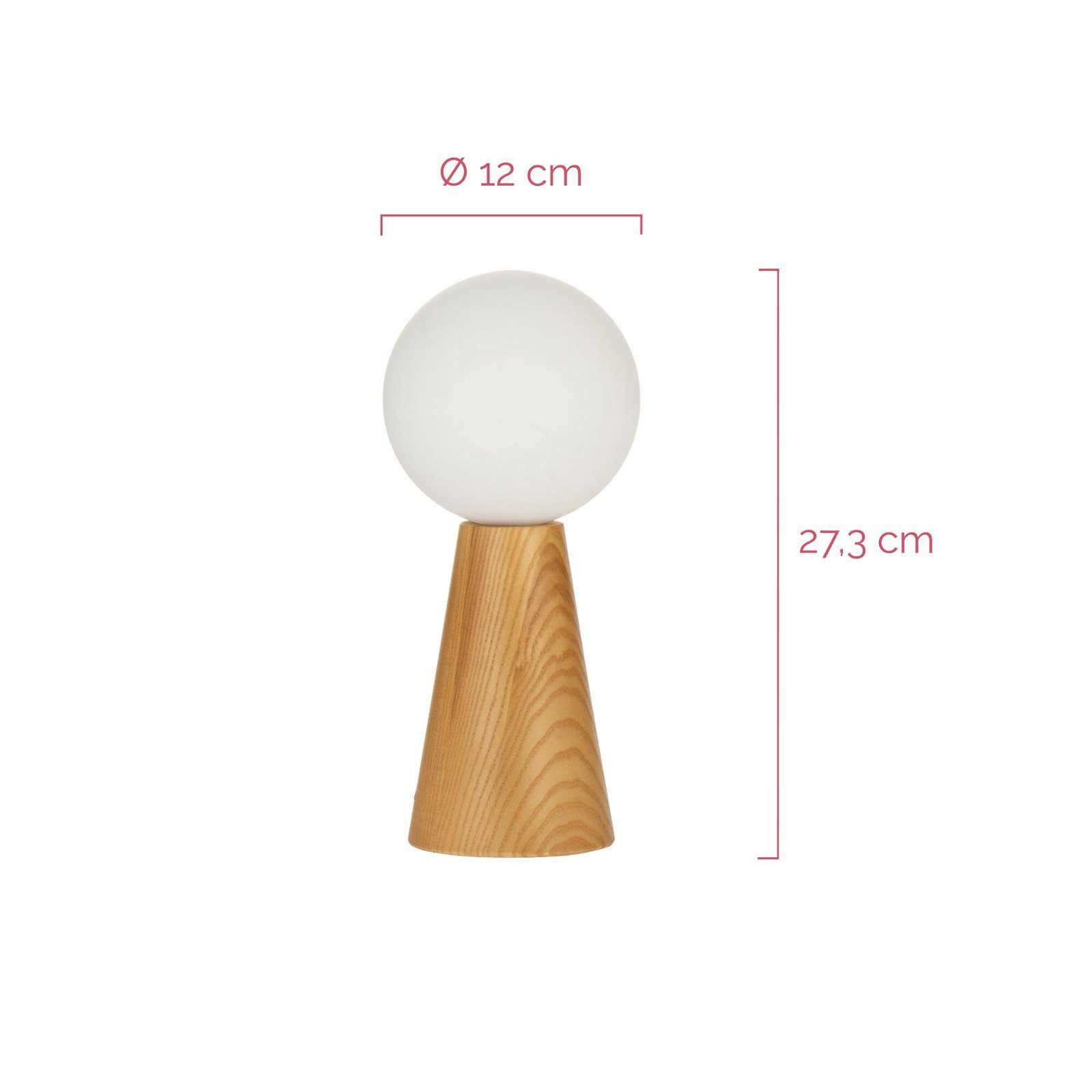 Pauleen Tafellamp Woody Soul glas/esdoornhout 230V max. 3,5W wit/hout natuur