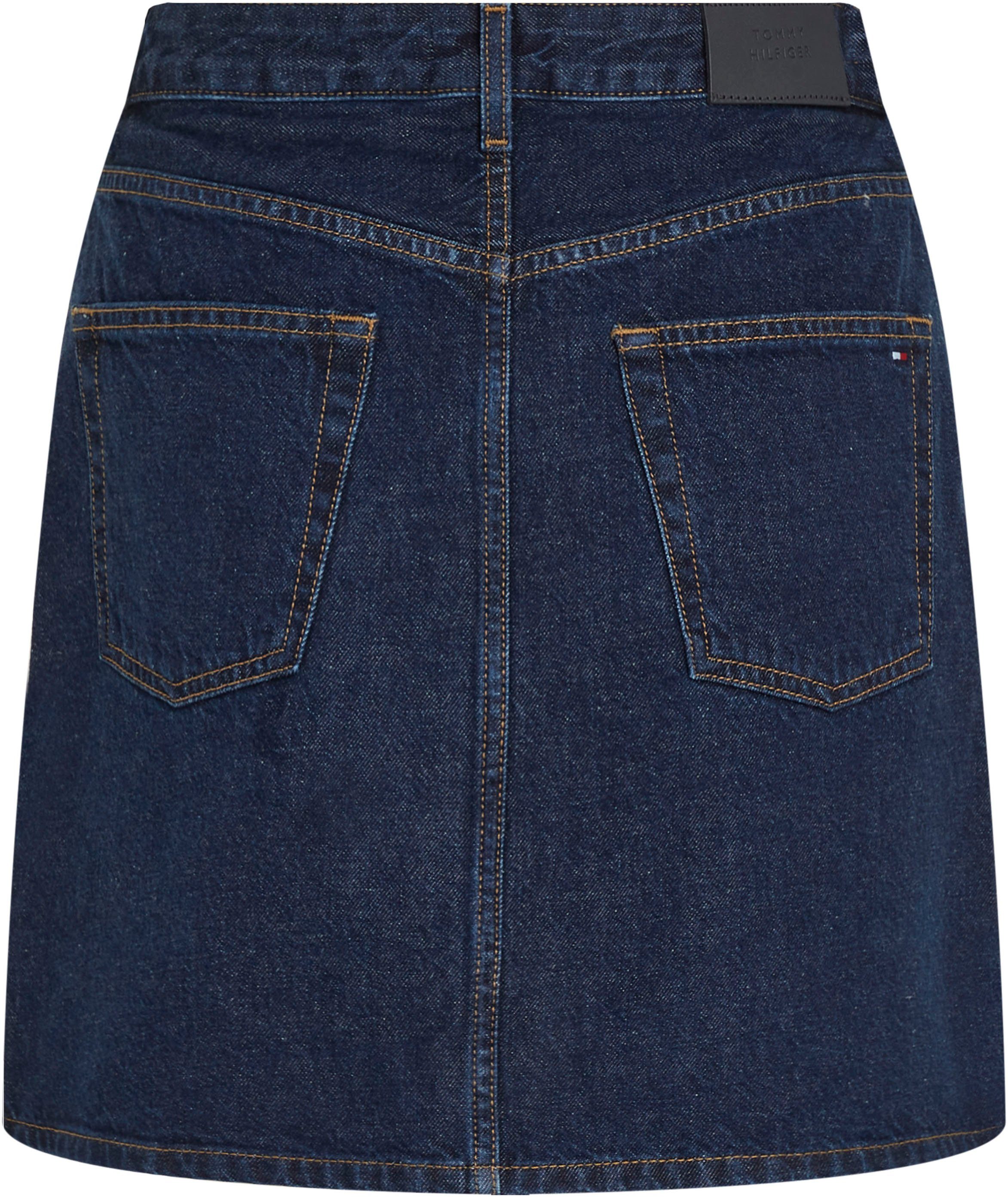 Tommy Hilfiger Jeans rok DNM MINI SKIRT HW CLER Webrok in 5-pocket stijl