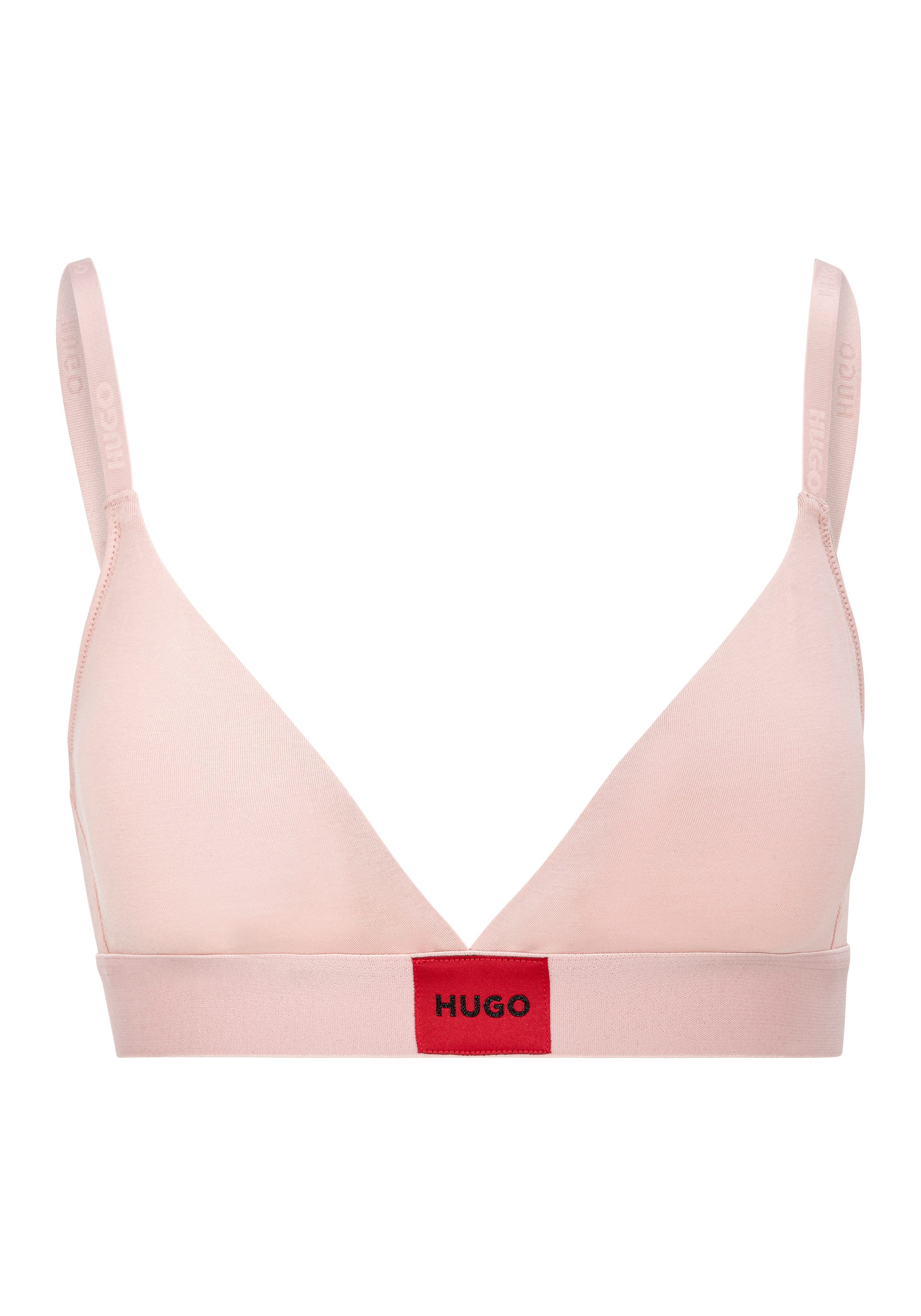 HUGO underwear Triangel-bh TRIANGLE RED LABEL met hugo logo aan de tailleband dames bh's maat XL roze