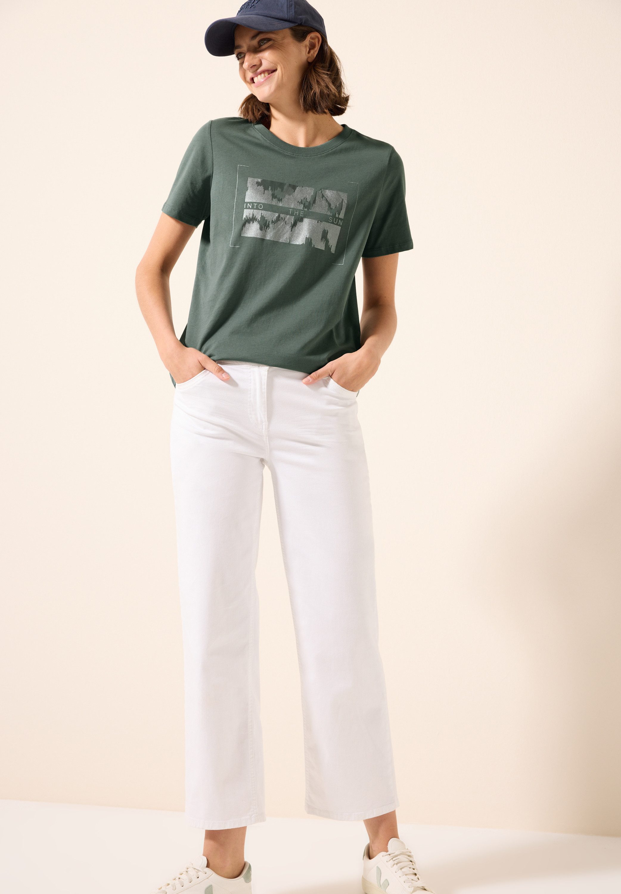 Cecil T-shirt met folieprint