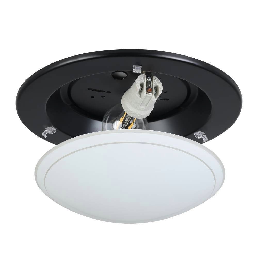 EGLO Plafondlamp PLANET 1 plafondlamp, zwart, staal, glas, keukenlamp, E27 (1 stuk)