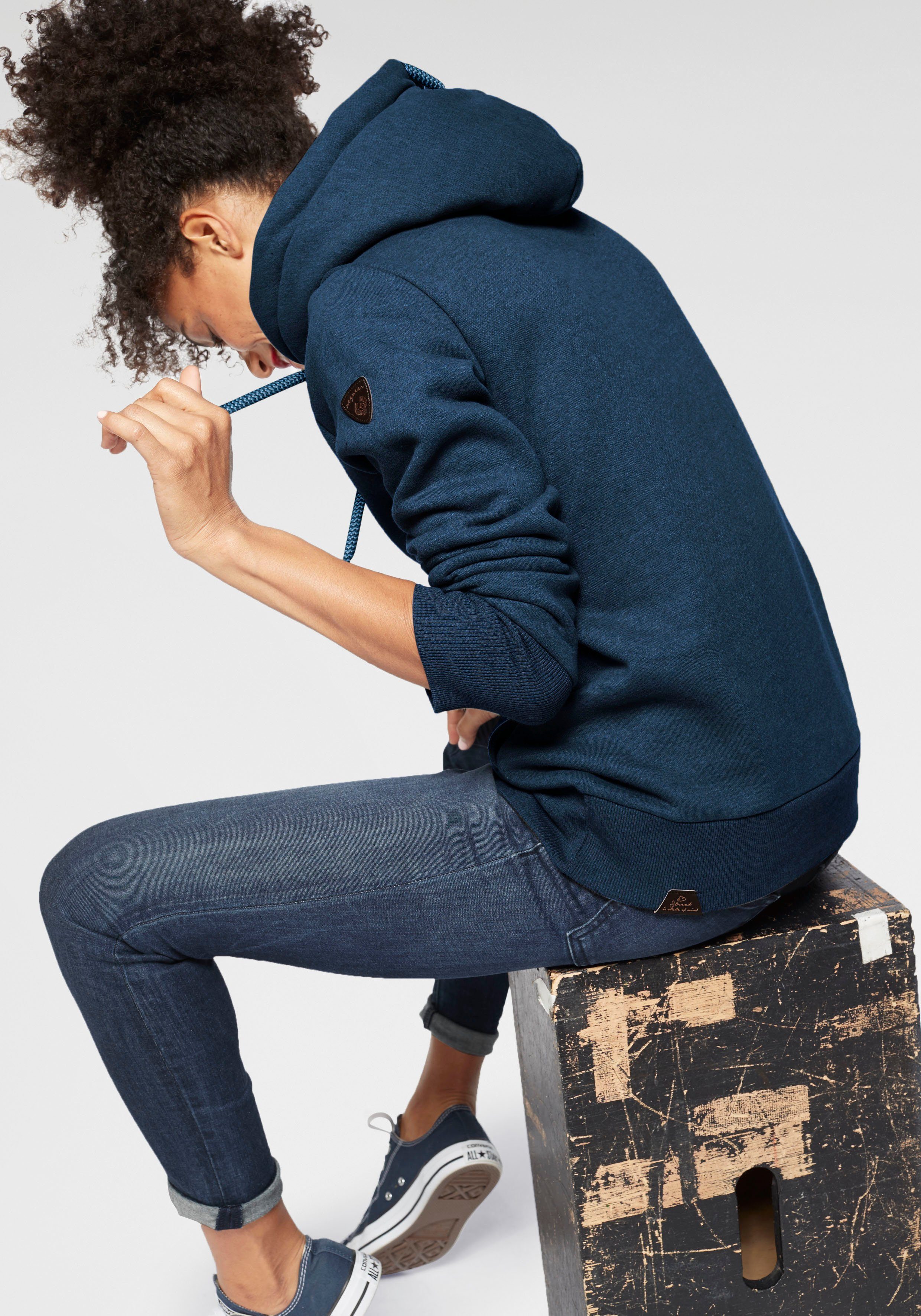 Ragwear Hoodie GRIPYBUTTON Sweater met rustieke koordaccenten