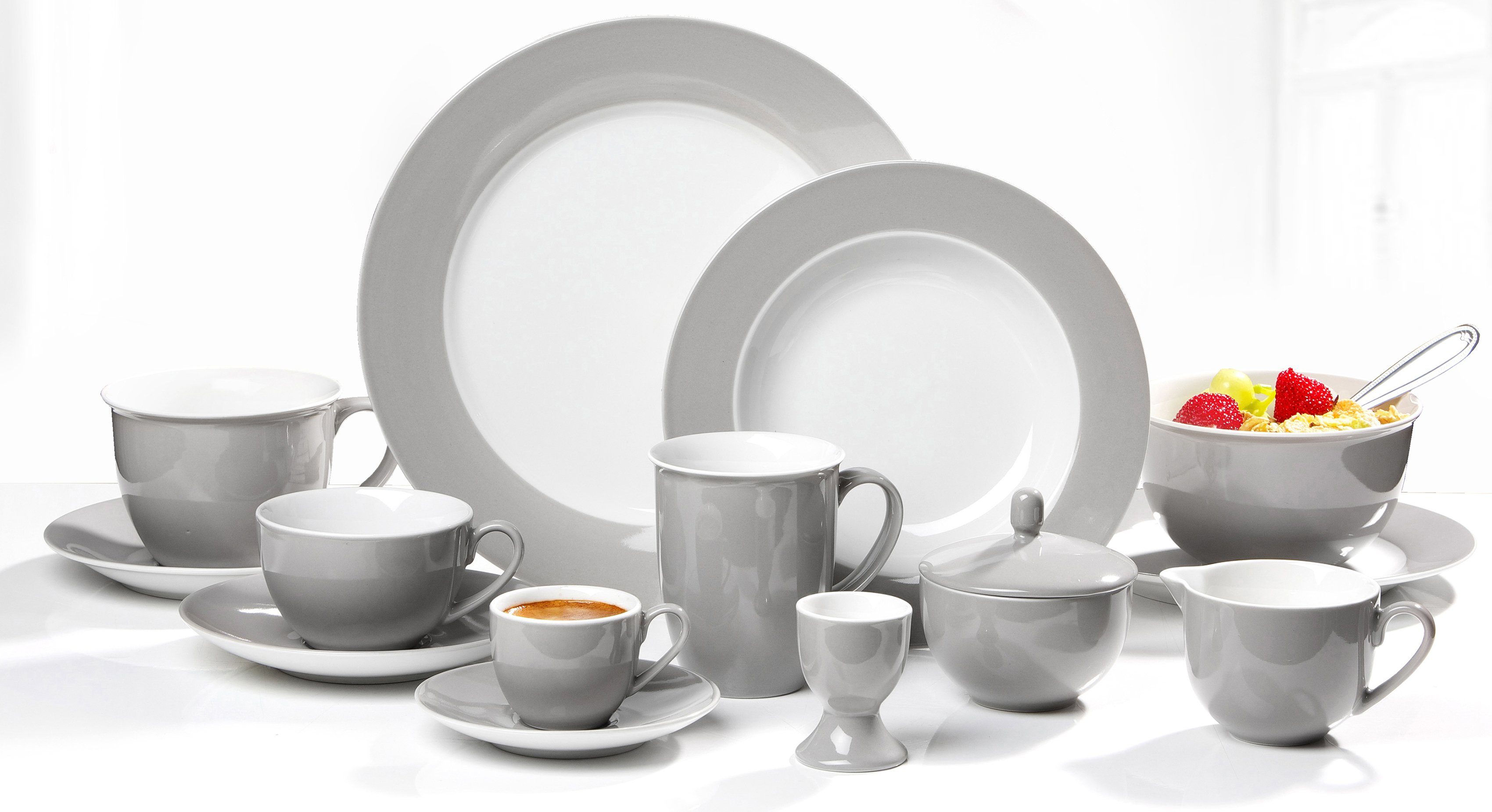 Ritzenhoff & Breker Combi-servies Serviesset, servies Doppio in aantrekkelijke kleurvarianten, 24 delen, voor 6 personen (set, 24-delig)