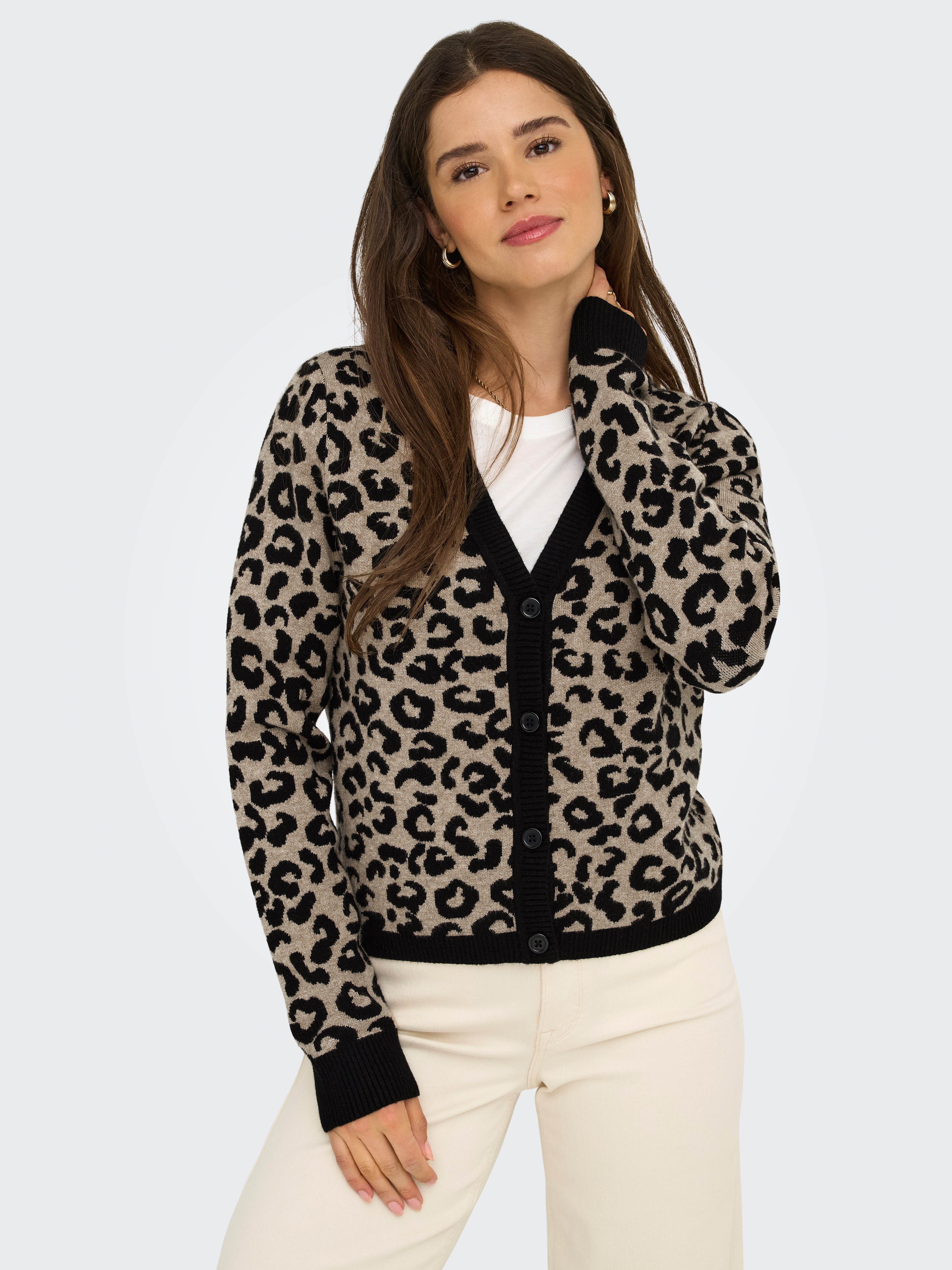 Only Vest ONLLEO LS V-NECK CARDIGAN KNT NOOS