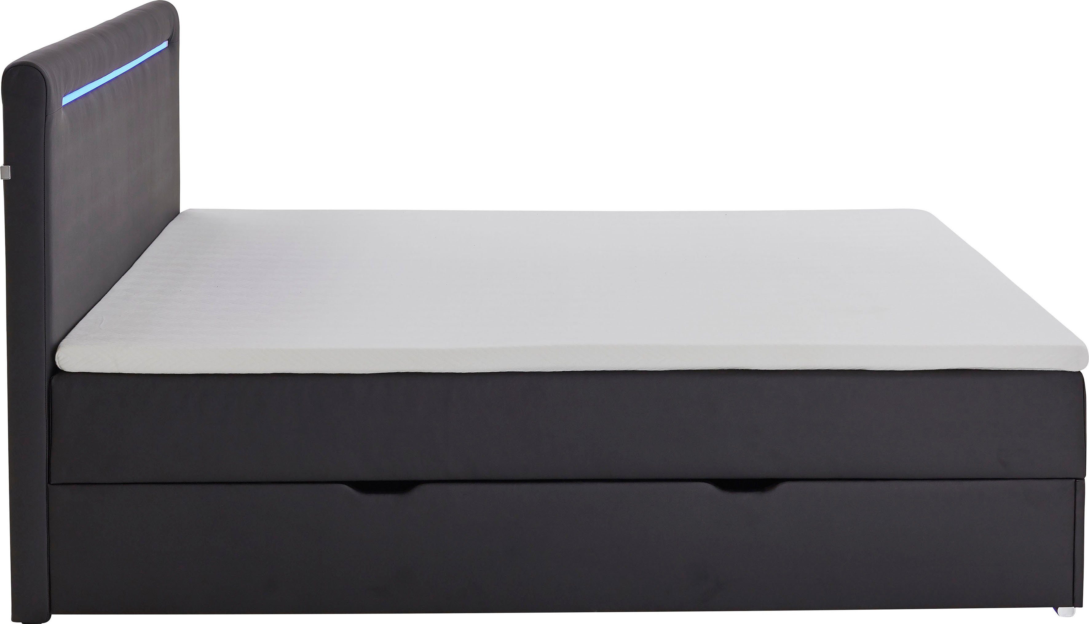 meise.möbel Boxspring Candela 2 inclusief ledverlichting in hoofdbord en poten, met bedkist en topmatras