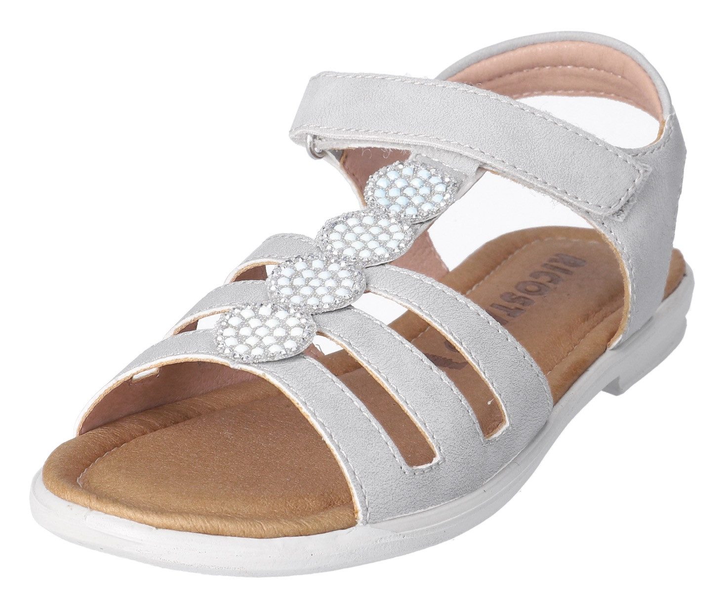 Ricosta Sandalen Ana WMS: gemiddeld , sandaal met klittenbandsluiting en glitter, maat sjabloon te downloaden