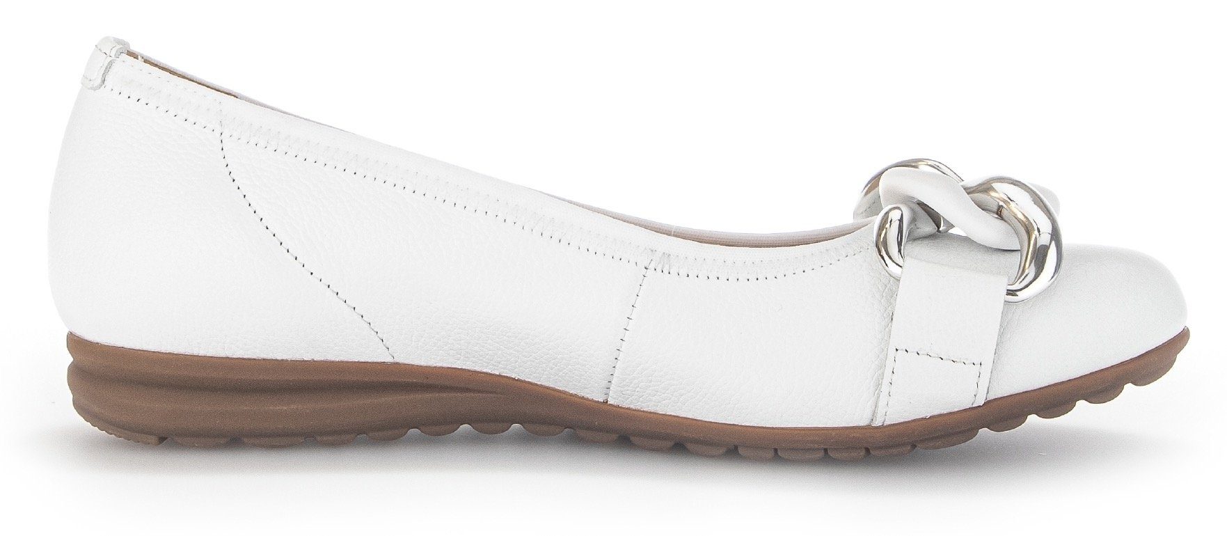 Gabor Ballerina's Florence Trouwschoen, platte schoenen, slippers met elegante sierketting