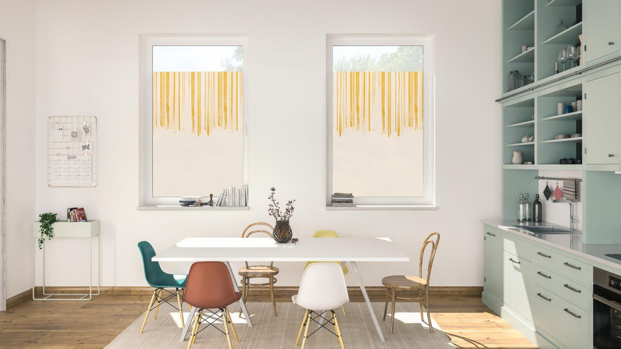 LICHTBLICK Raamfolie zelfklevend, bescherming tegen inkijk, Flowing honey - geel (1 stuk)