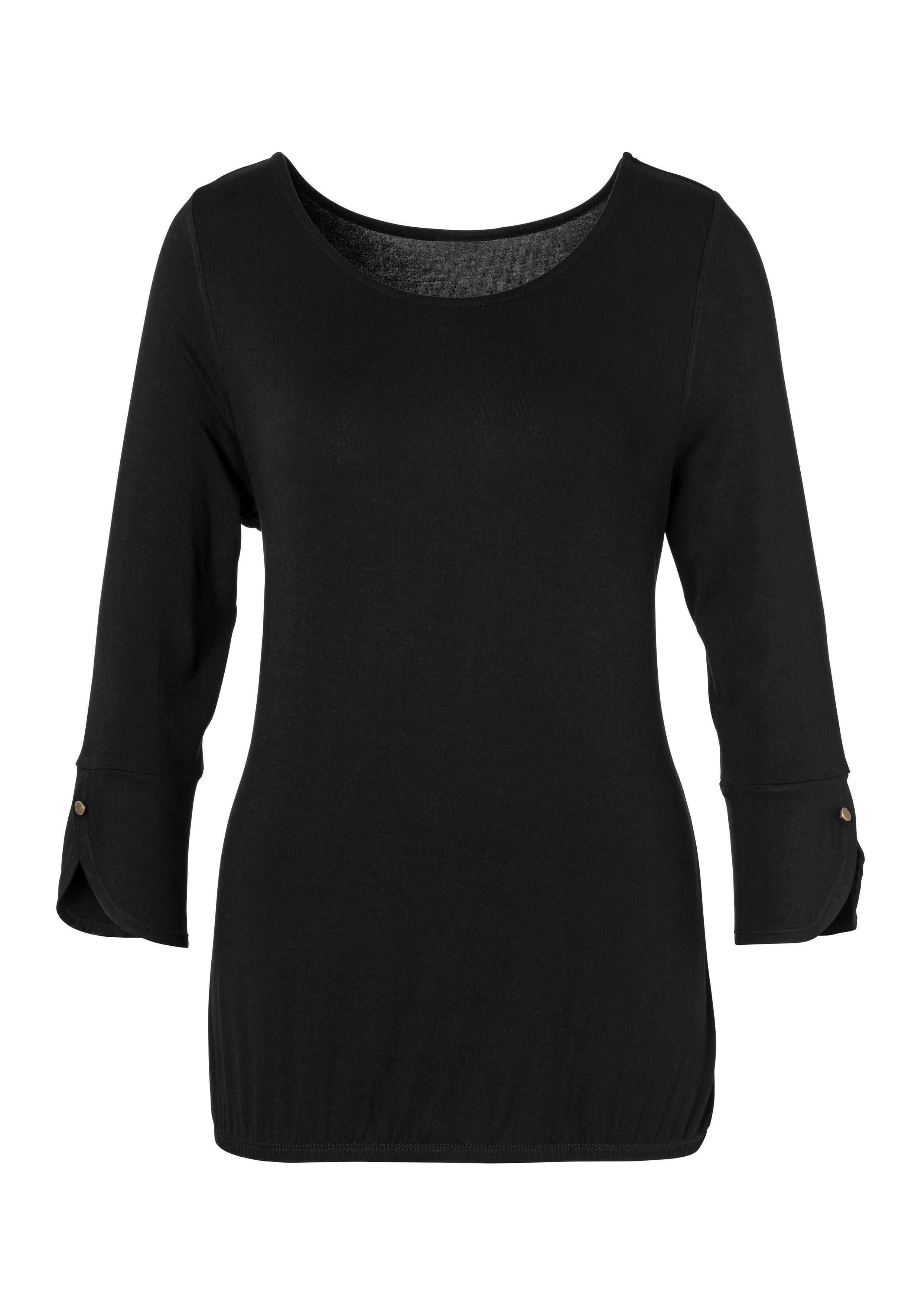 Vivance Shirt met 3/4-mouwen Met manchetten en goudkleurige knopen (Set van 2)