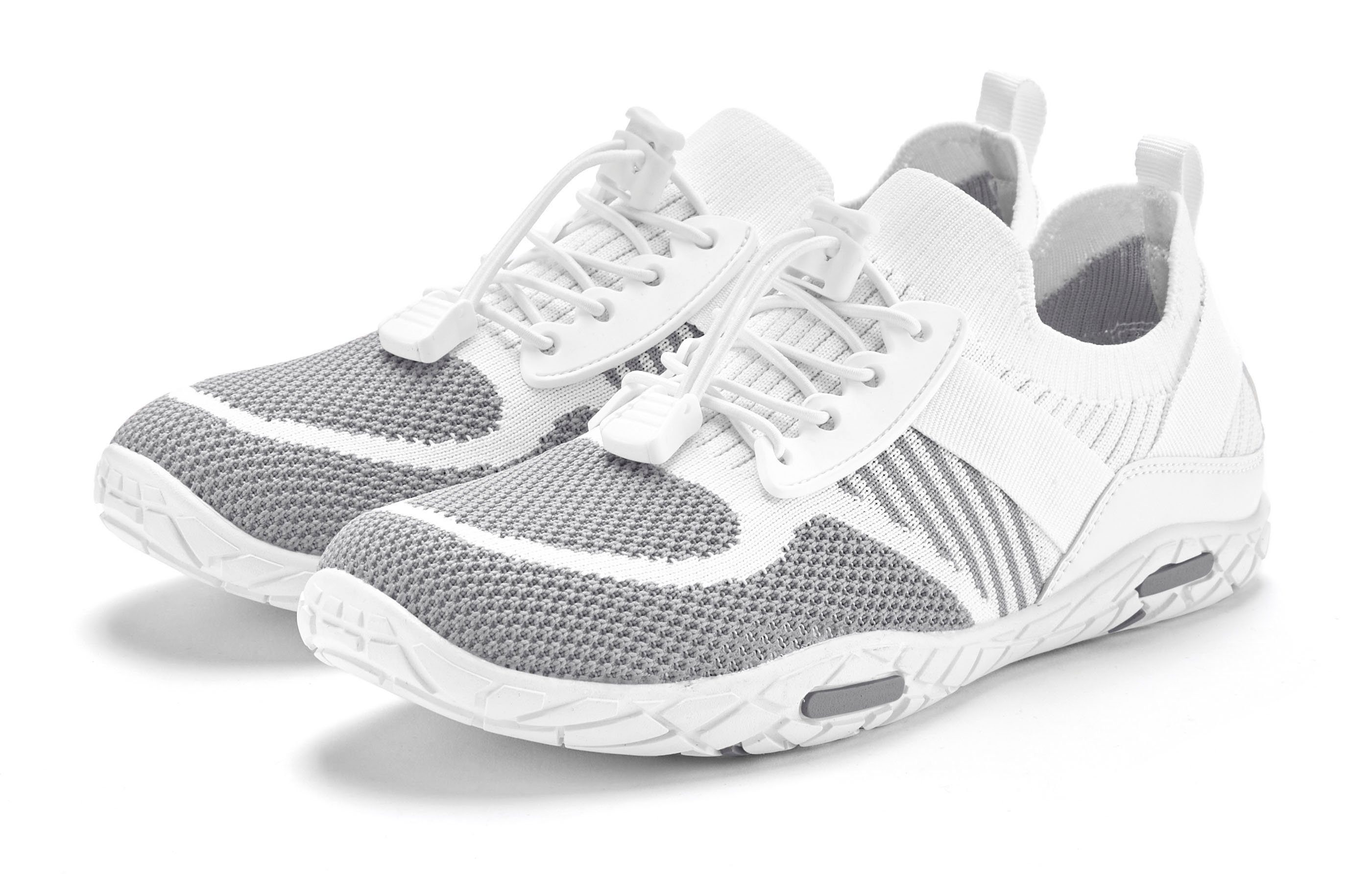 Lascana Sneakers Vrijetijdsschoen, lage schoen superlicht, platte flexibele zool VEGAN dames schoenen maat 36 wit