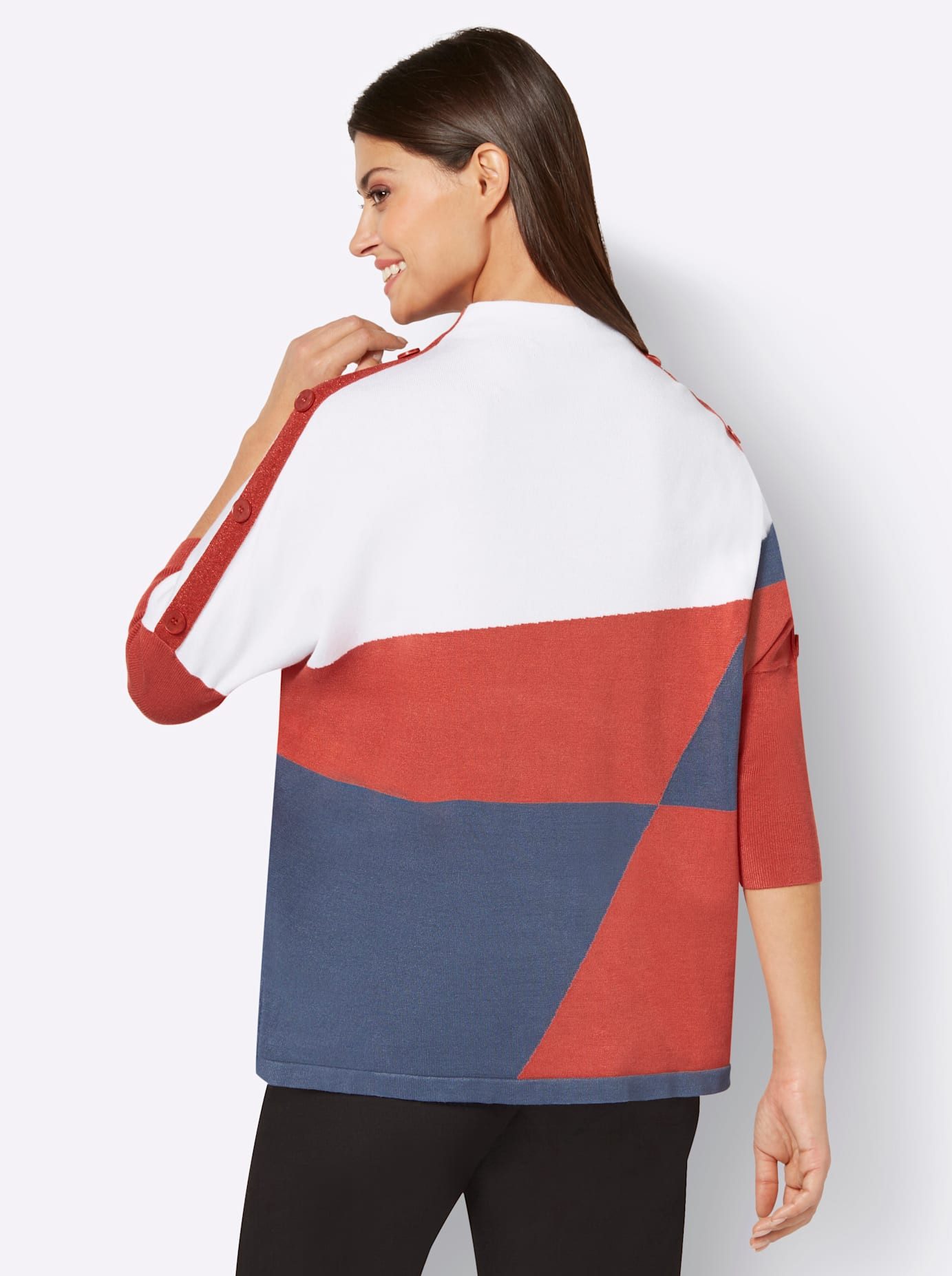 Creation L Trui met 3 4 mouwen Lyocell-viscose trui