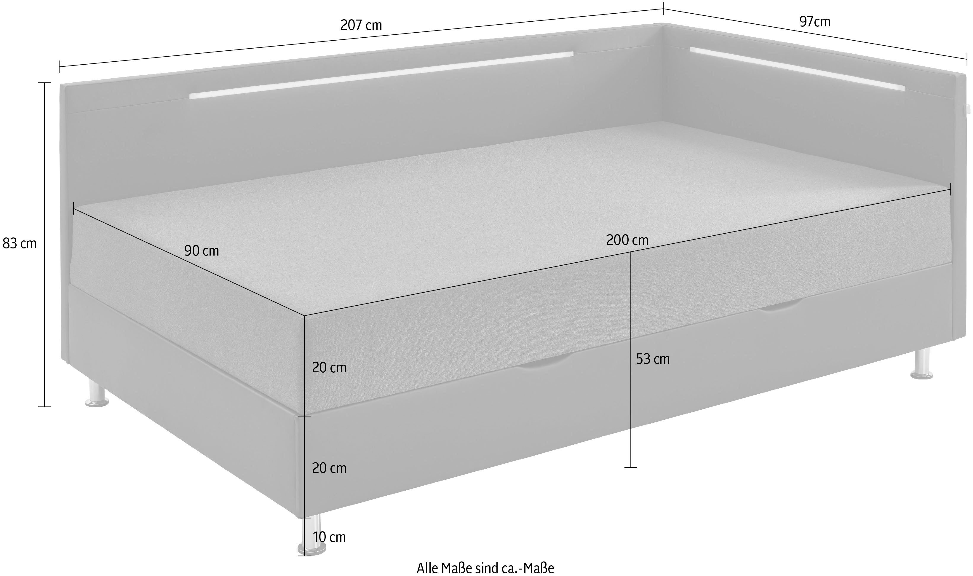 meise.möbel Bed Laser met led-verlichting, incl. matras en bedlade